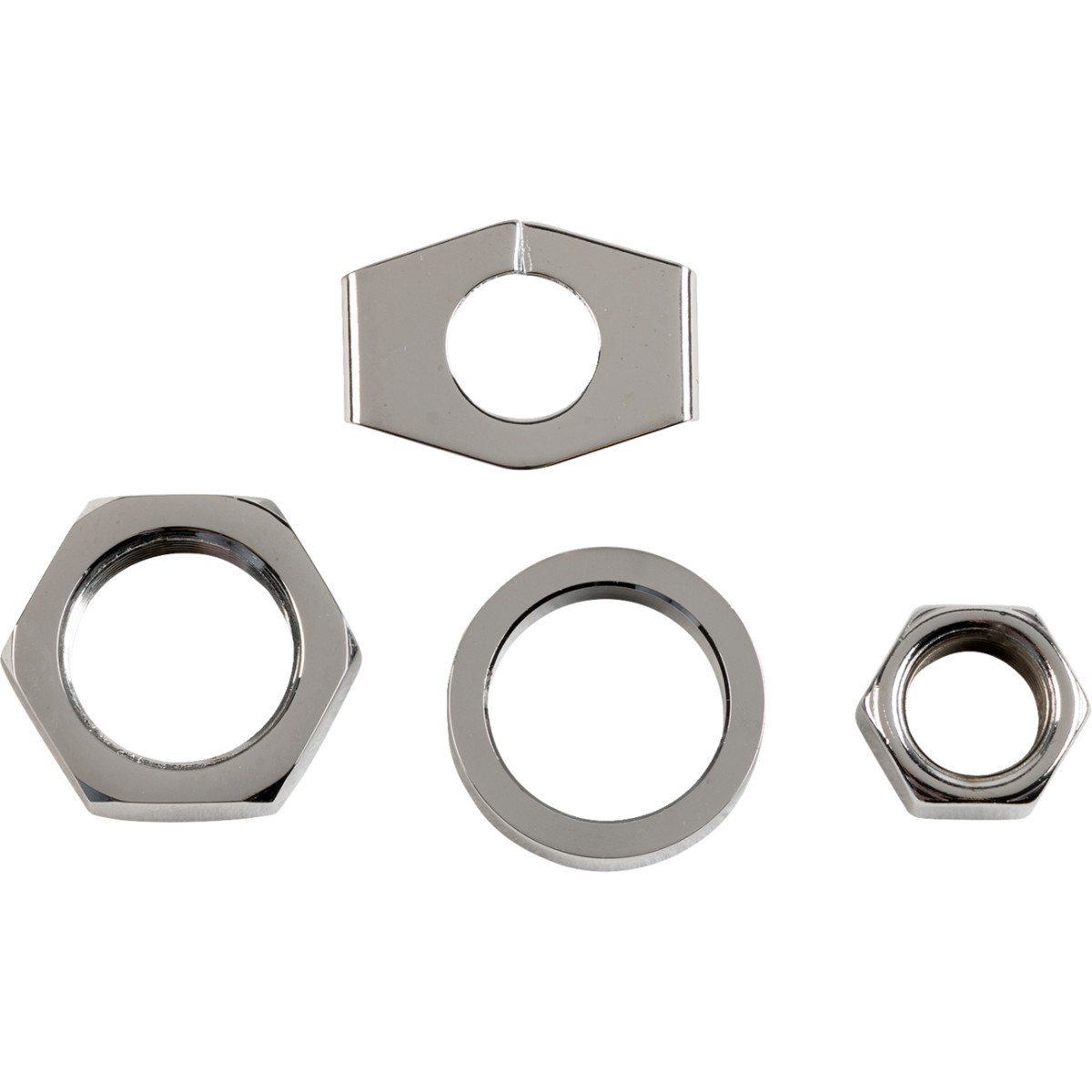 Colony #8160-4 - Nuts with Washers Kit - Rear/Axle - Hex - Chrome - '36-'72 Harley-Davidson