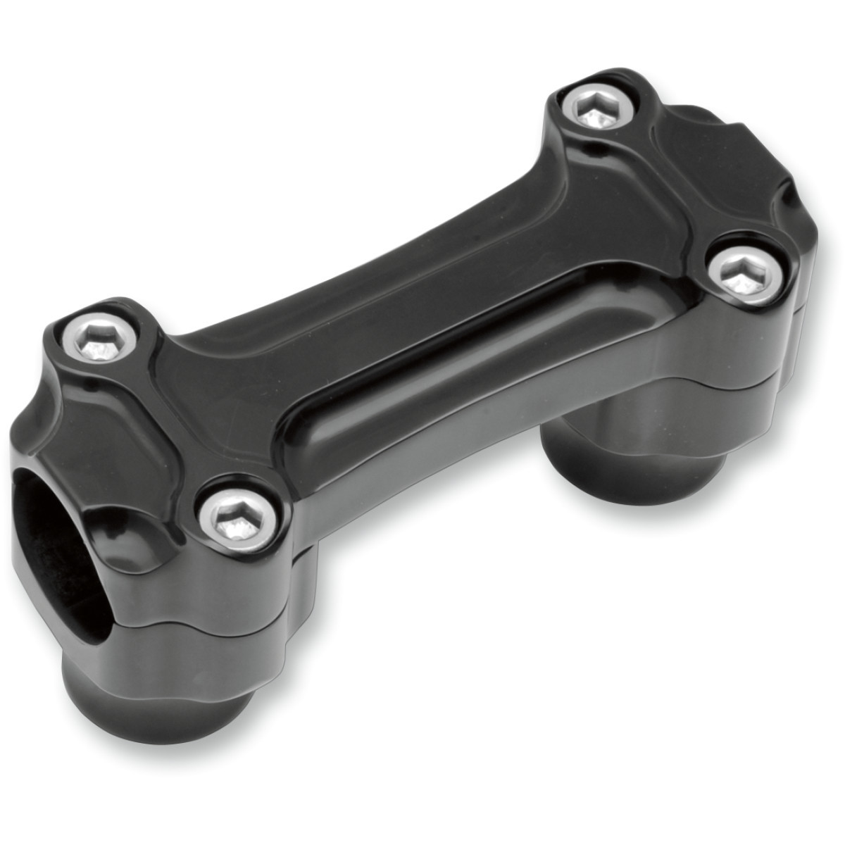 Todd's Cycle #0602-0913 - Bone Bar Handlebar Clamp & Riser Kit - 1" Rise - 1-1/4" Clamping - Black