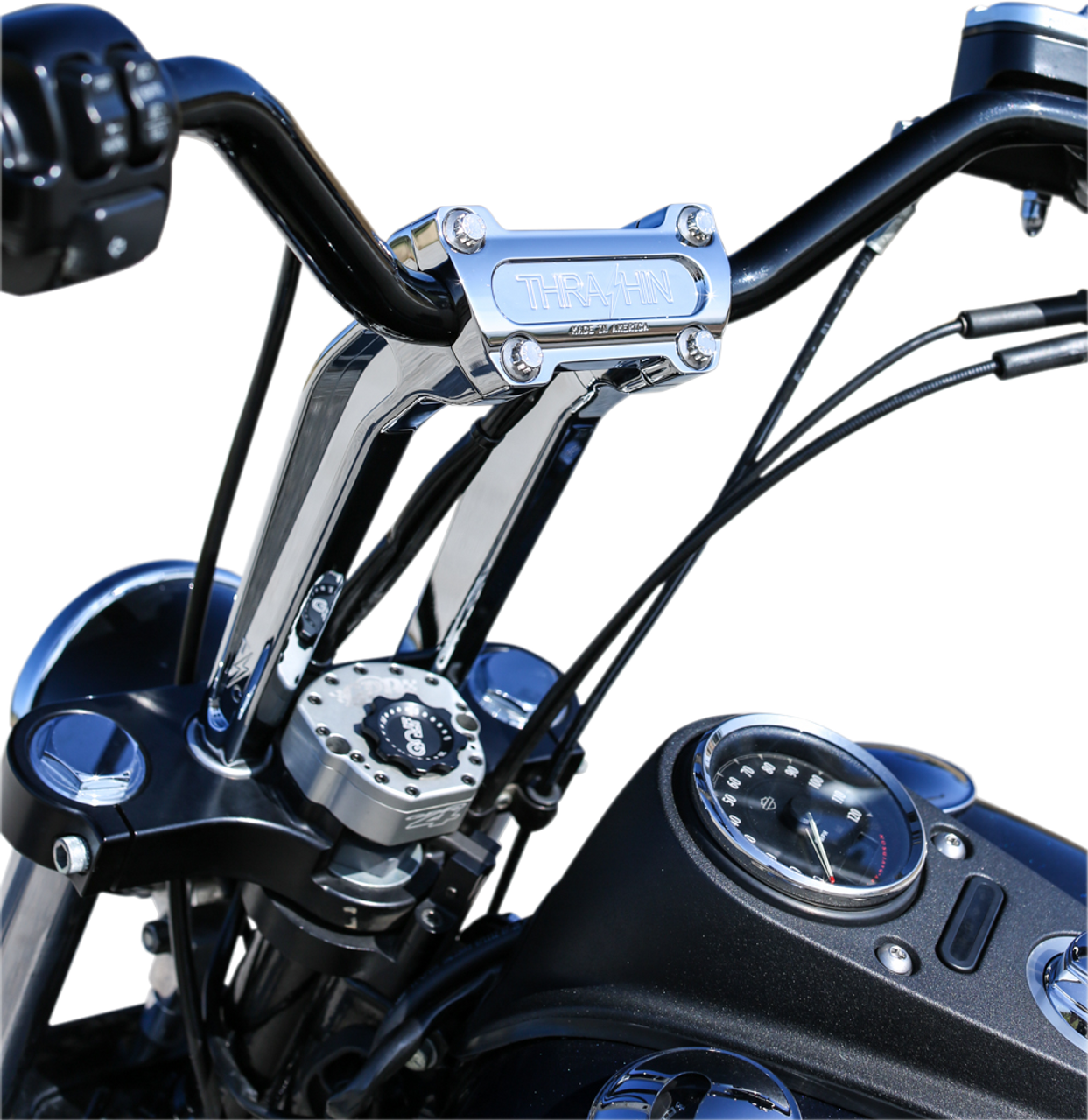 Thrashin #TSC-9525-3 - Handlebar Risers - Pull Back - 9-1/2" - Chrome