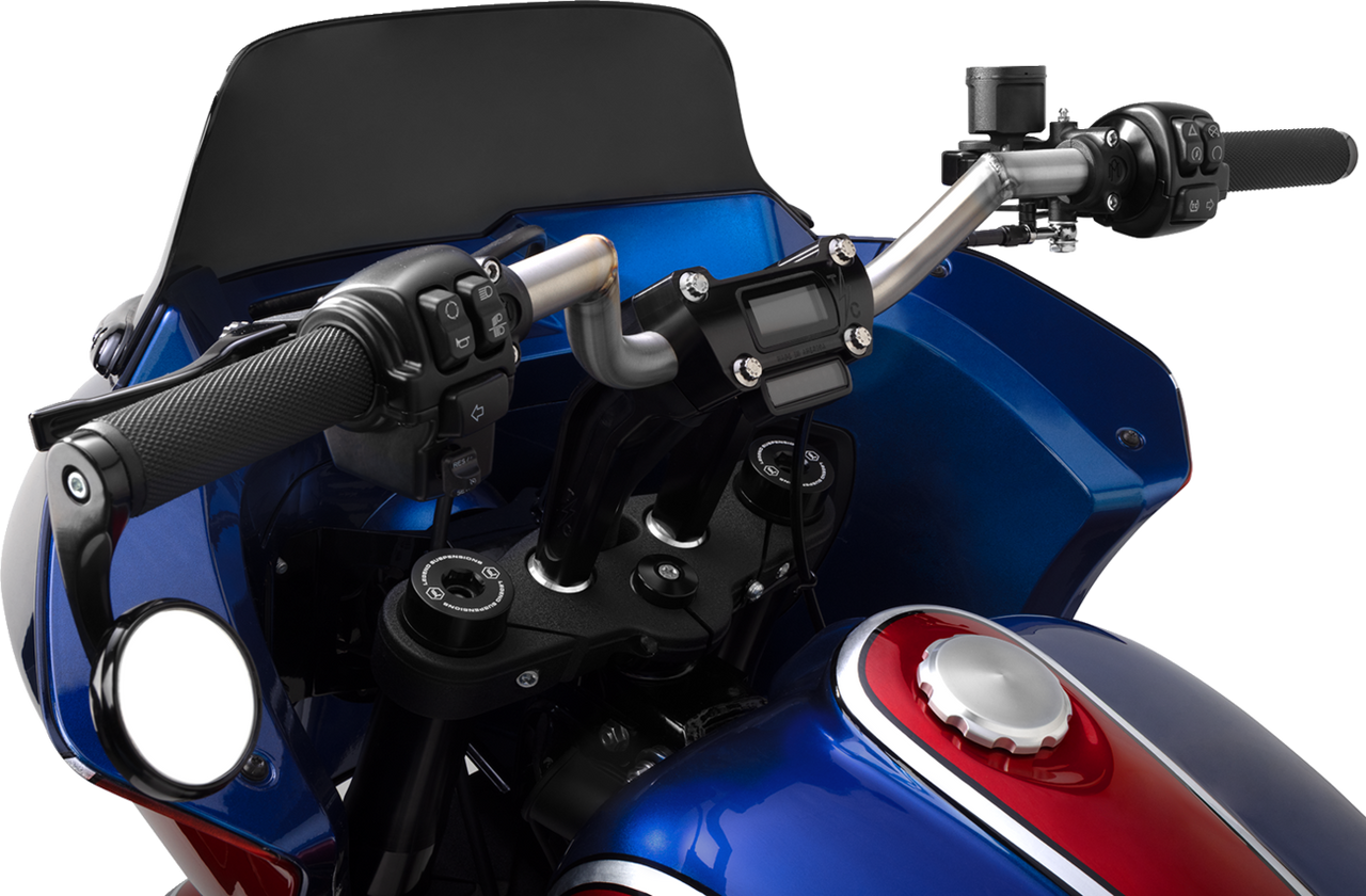 Risers - Straight - 8" - Gauge Cutout - Chrome