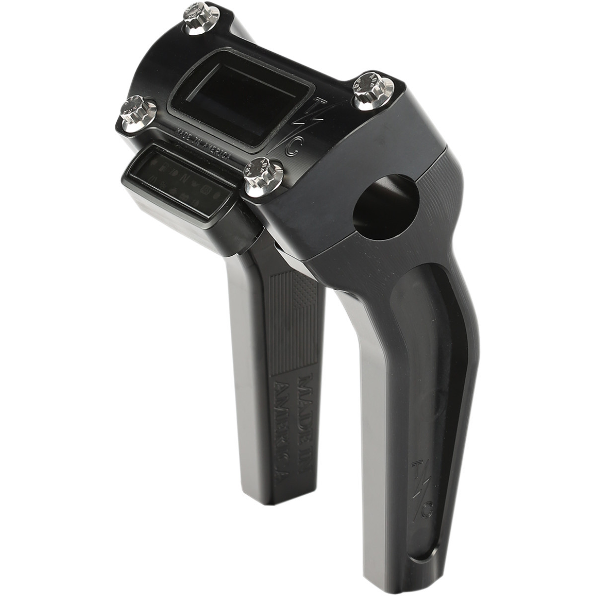 Thrashin Supply CO. #TSC-6500-1 - Handlebar Risers - Pull Back - 6-1/2" - Gauge Cutout - Black