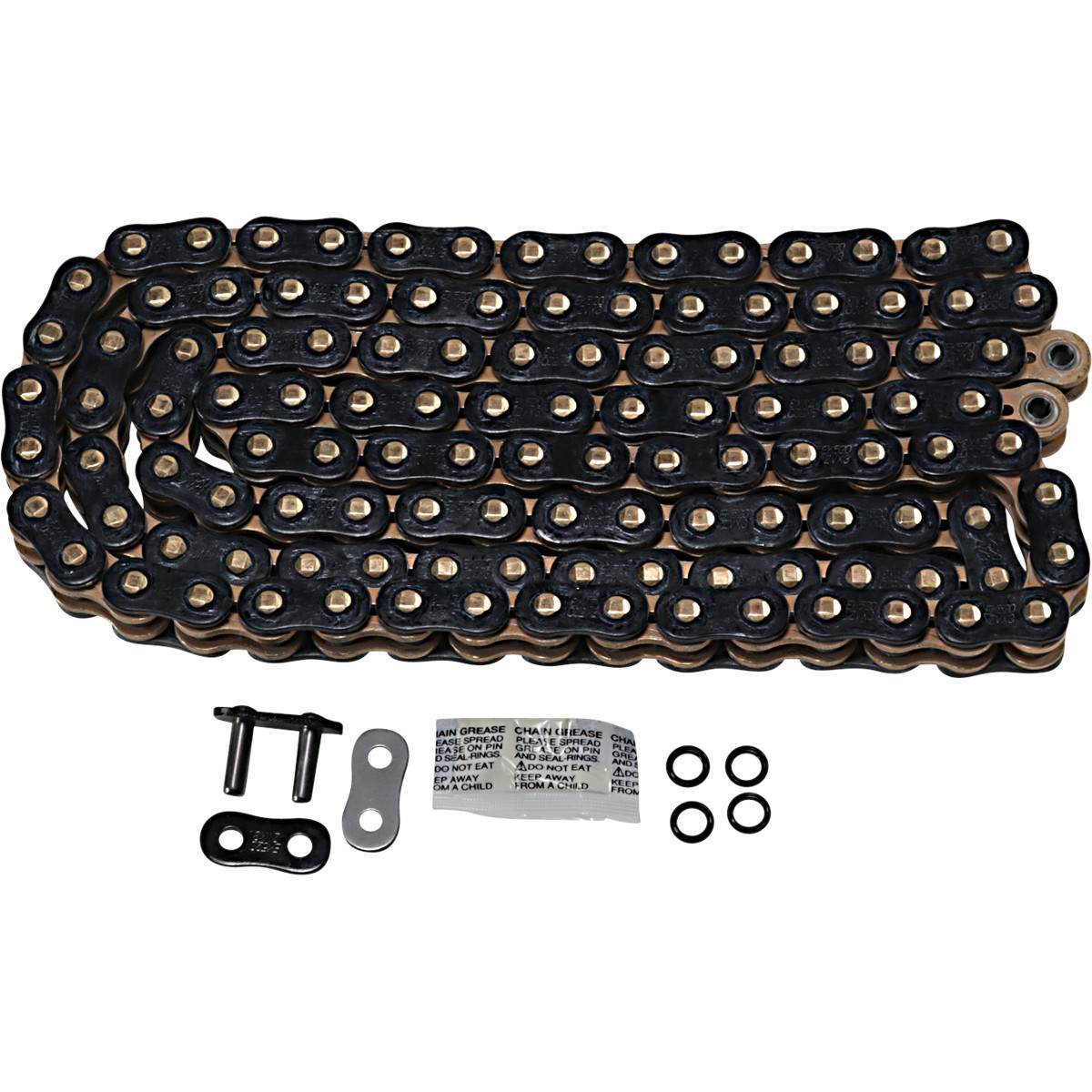 EK #520ZVX3-120KG - 520 ZVX3 - Sportbike Chain - 120 Links - Black/Gold