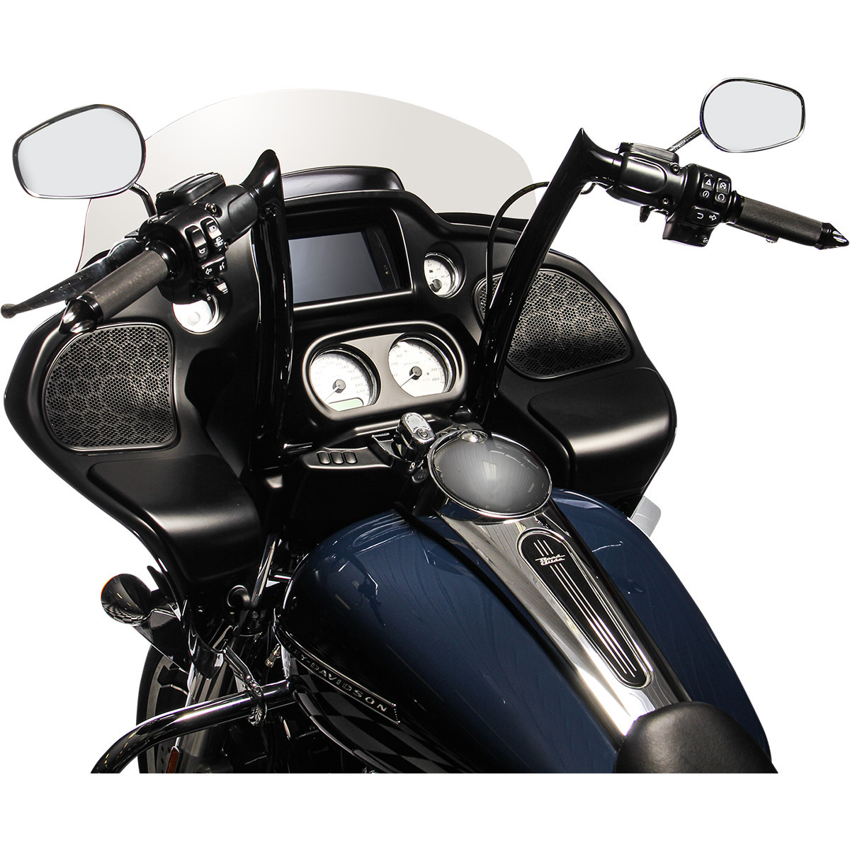 FAT Baggers INC. #806014-B - 1-1/2" EZ Install Pointed Top Handlebar - 14" - Black