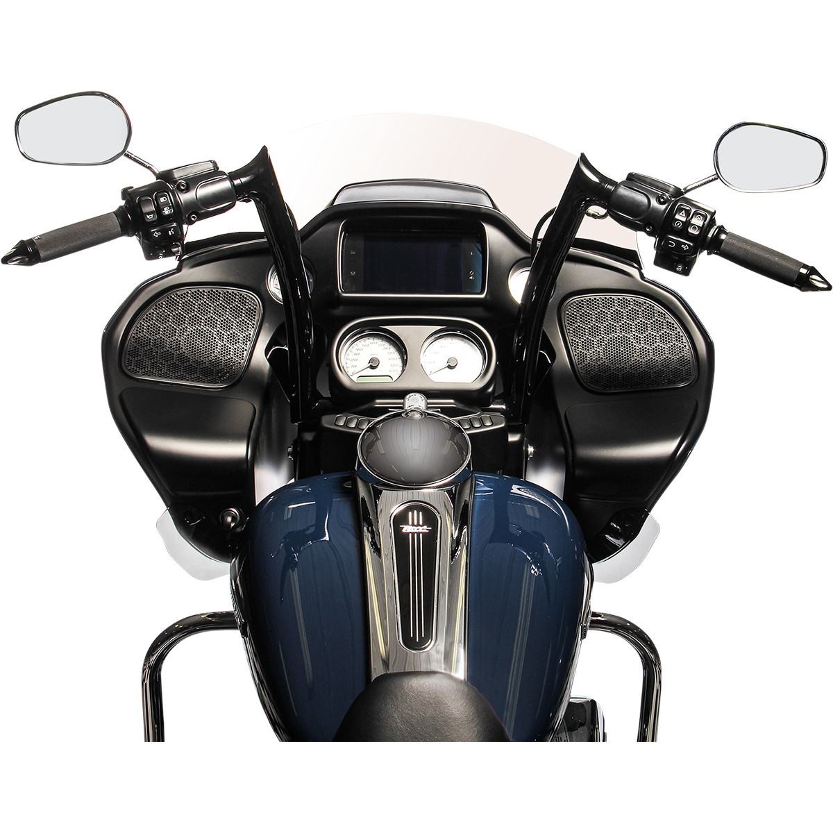 FAT Baggers INC. #806014-B - 1-1/2" EZ Install Pointed Top Handlebar - 14" - Black