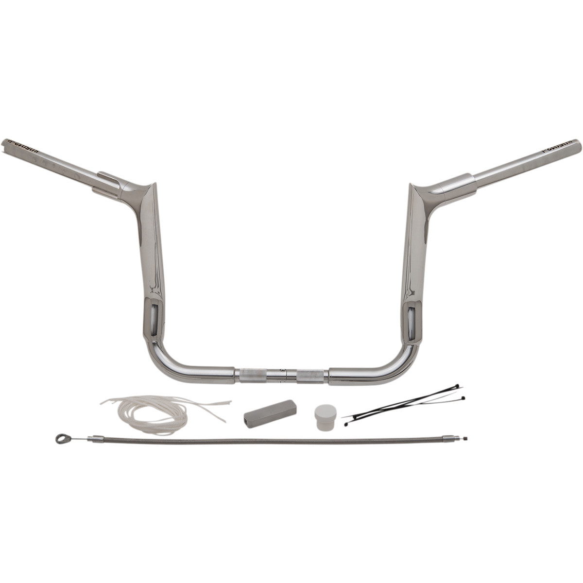 FAT Baggers INC. #809112 - 1-1/2" EZ Install Pointed Top Handlebar Kit - 12" - Chrome