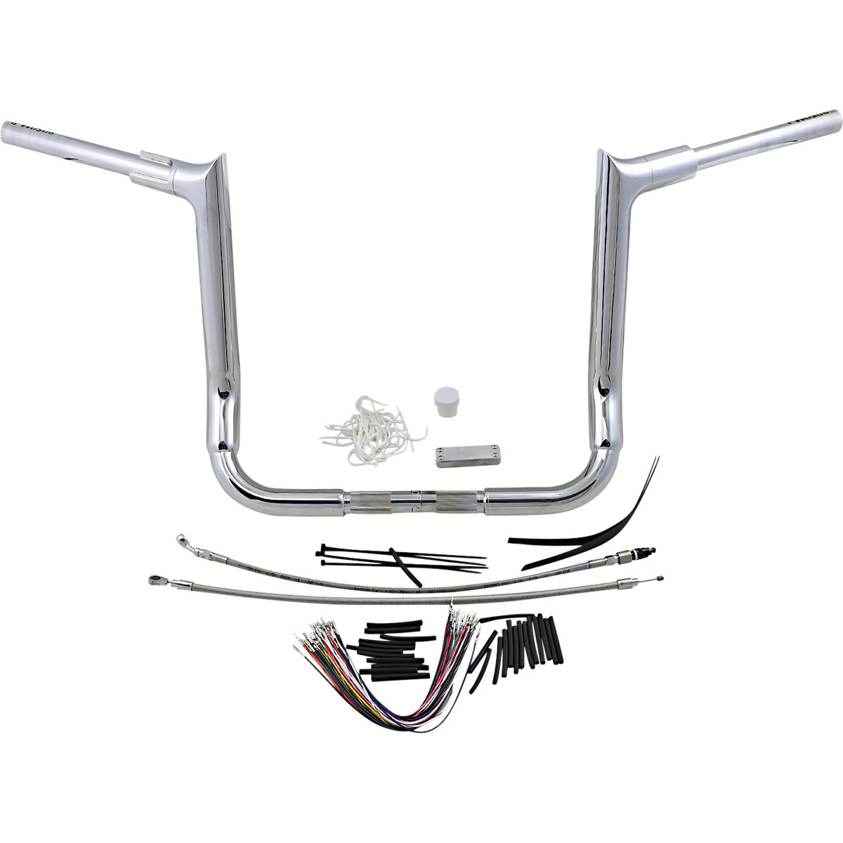 FAT Baggers INC. #809114 - 1-1/2" EZ Install Pointed Top Handlebar Kit - 14" - Chrome