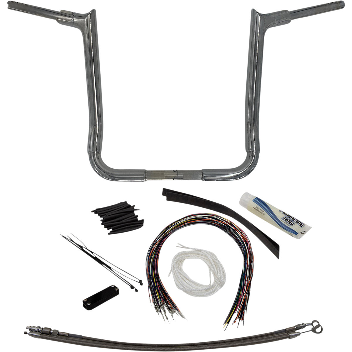 FAT Baggers INC. #809116 - 1-1/2" EZ Install Pointed Top Handlebar Kit - 16" - Chrome