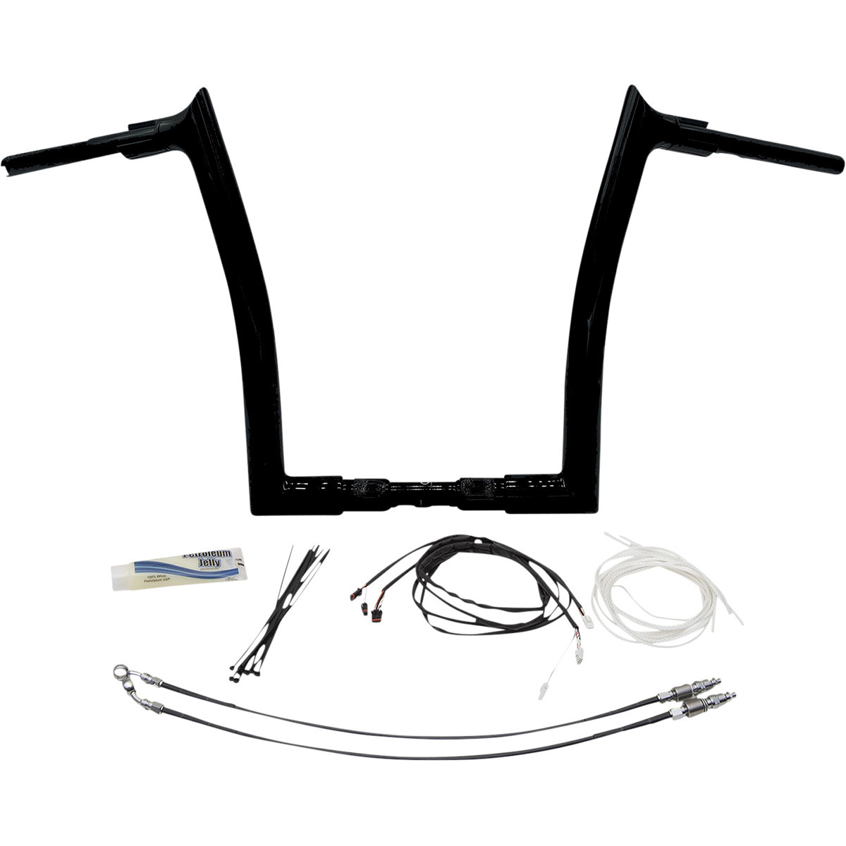 FAT Baggers INC. #809614-B - 1-1/2" EZ Install Pointed Top Handlebar Kit - 14" - Black