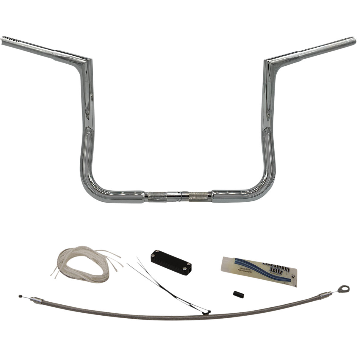 FAT Baggers INC. #709112 - 1-1/4" EZ Install Flat Top Handlebar Kit - 12" - Chrome