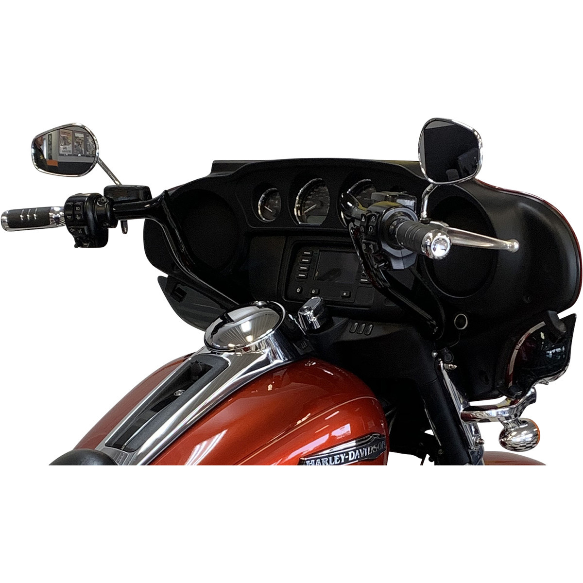 FAT Baggers INC. #905011-B - 1-1/4" EZ Install Pointed Top Handlebar - Reduced Reach - 11" - Black