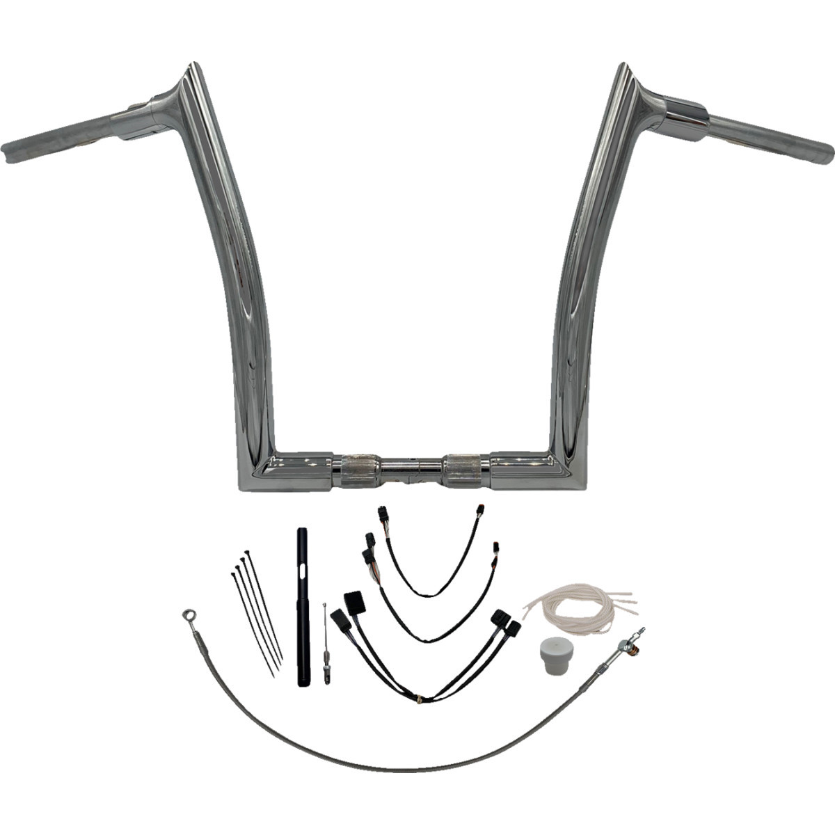 FAT Baggers INC. #819614 - 1-1/2" EZ Install Pointed Top Handlebar Kit - 14" - Chrome