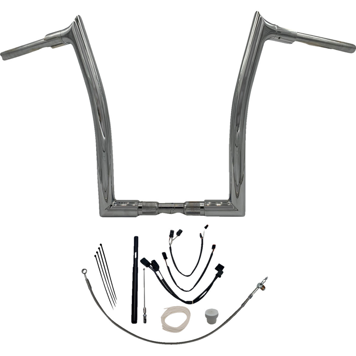 FAT Baggers INC. #819616 - 1-1/2" EZ Install Pointed Top Handlebar Kit - 16" - Chrome