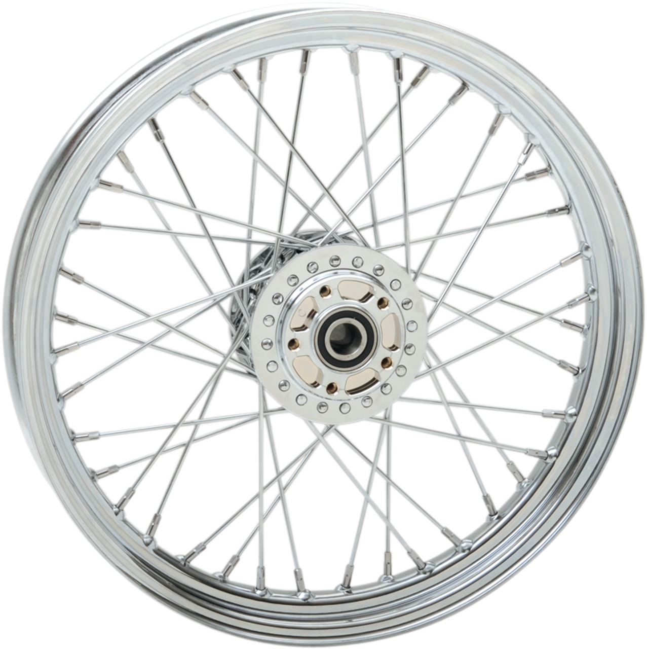 Drag Specialties #63148 - Wheel - Laced - 40 Spoke - Front - Chrome - 19x2.5 - '04-'05 FXD