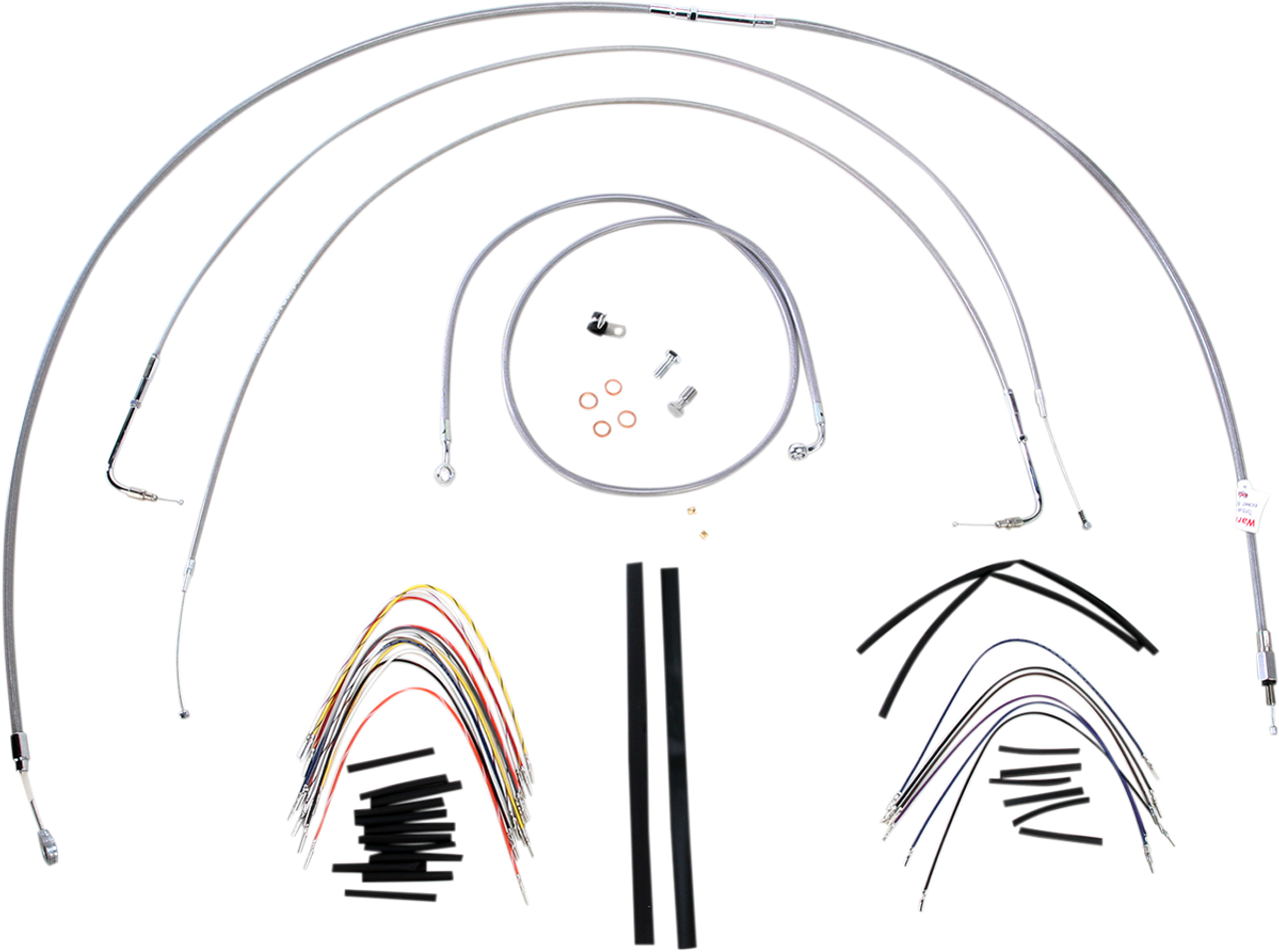Handlebar Cable/Brake Line Kit - Complete - 18" Ape Hanger Handlebars - Stainless Steel