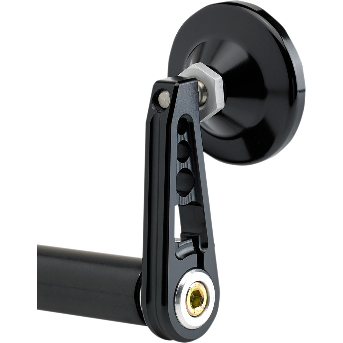 Joker Machine #09-312-DB - Mirror - Bar End/Side View - Round - Black - Straight - 2-1/4"