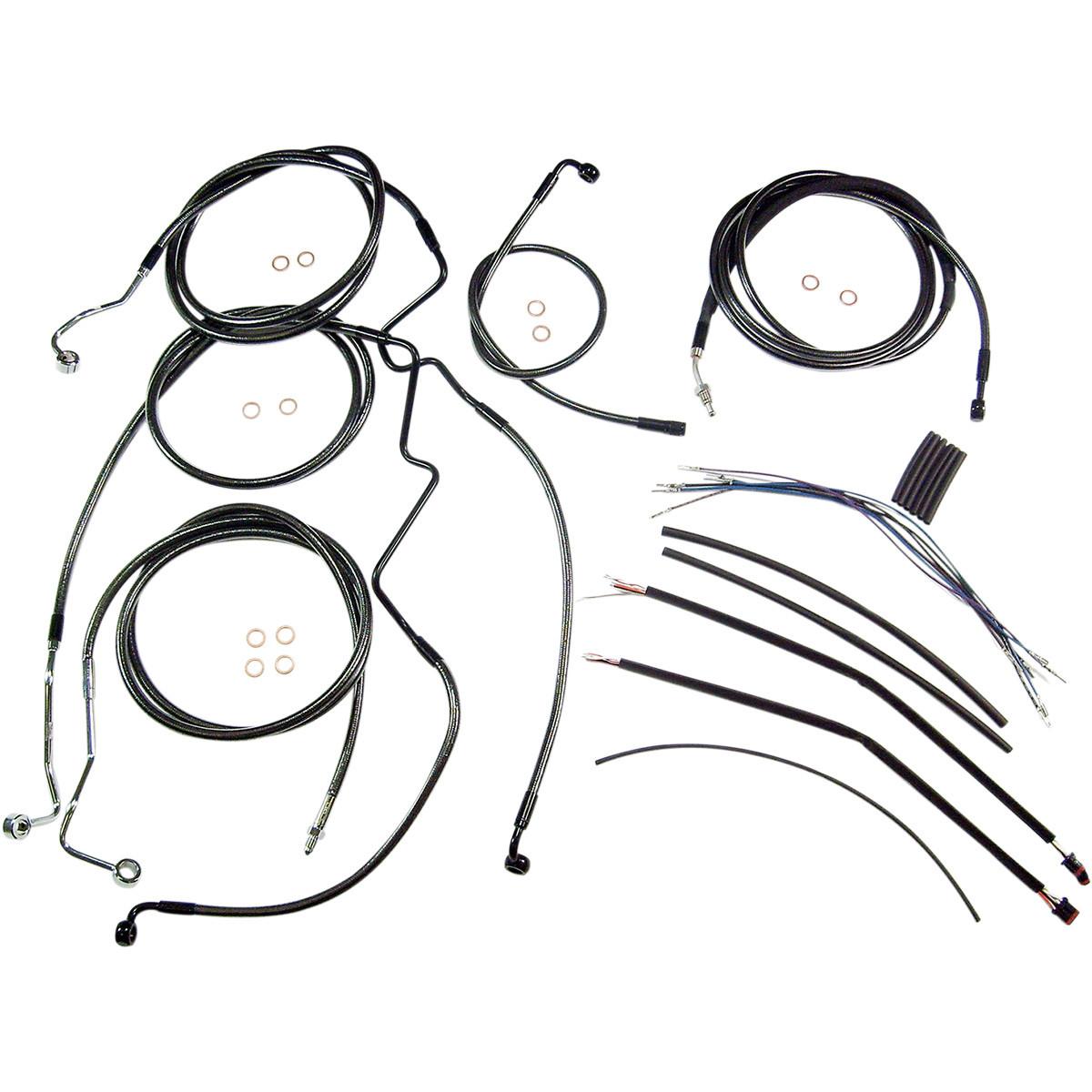 Magnum Shielding #487341 - Black Pearl™ Designer Handlebar Installation Kit - 12"-14" - '14-'15 FLH