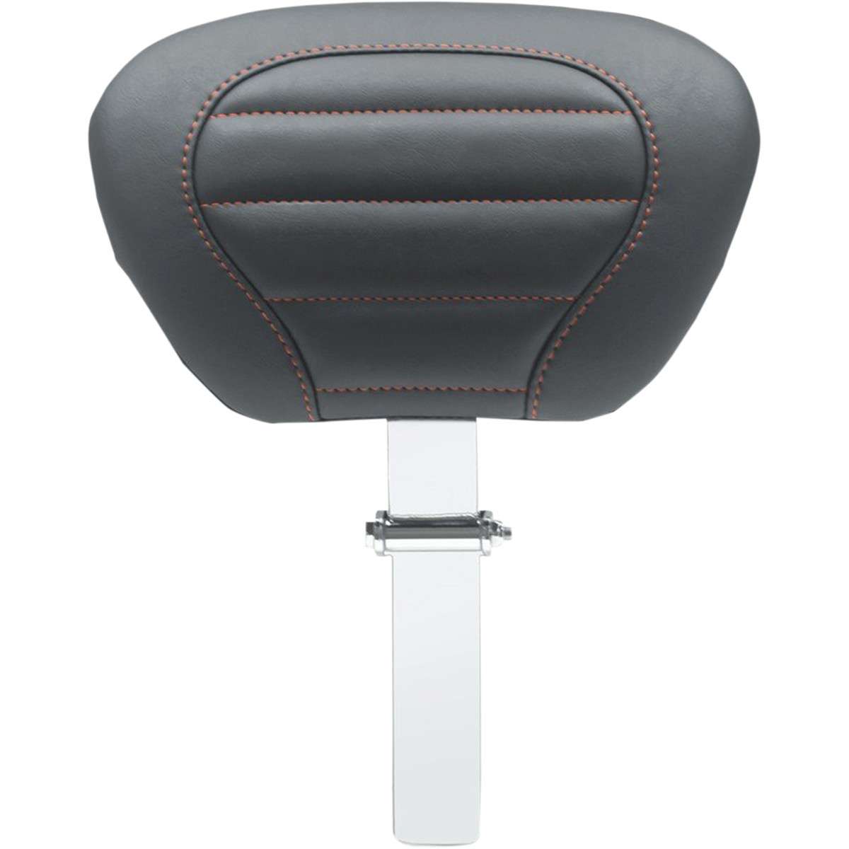 Mustang #79012AB - Deluxe Driver Backrest - Black w/ American Beauty Red Stitching - FLT/FLH '08-'25