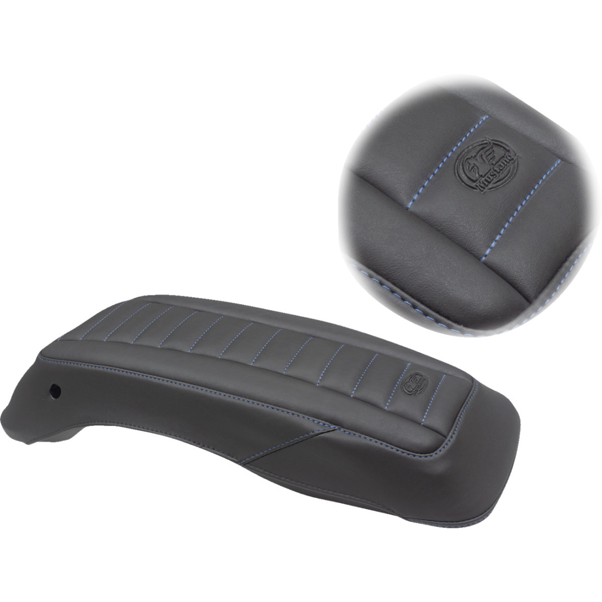 Mustang #77640SB - Saddlebag Lid Covers - Black/Blue - FL '14-'24