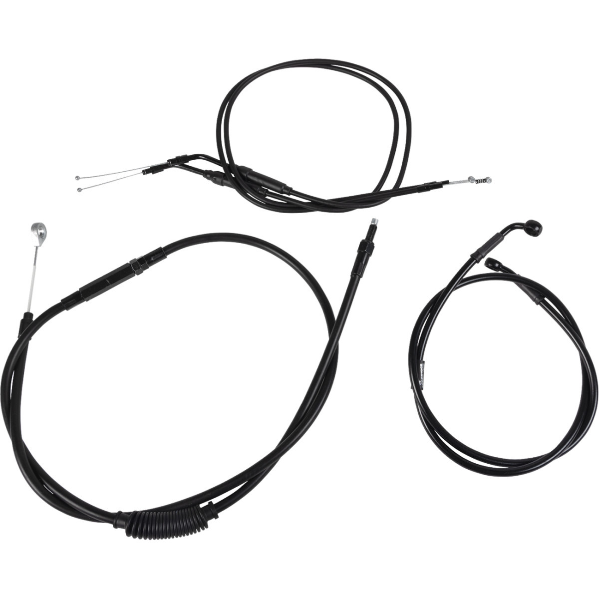 Burly Brand #B30-1139 - Jail Bar Cable Kit - 10" Handlebars - Black Vinyl - '07-'13 XL