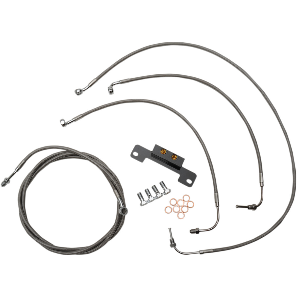 LA Choppers #LA-8055KT-13B - Standard Black Vinyl Handlebar Cable/Brake Line Kit - 12"-14" Ape Hangers - '17-'19 Touring