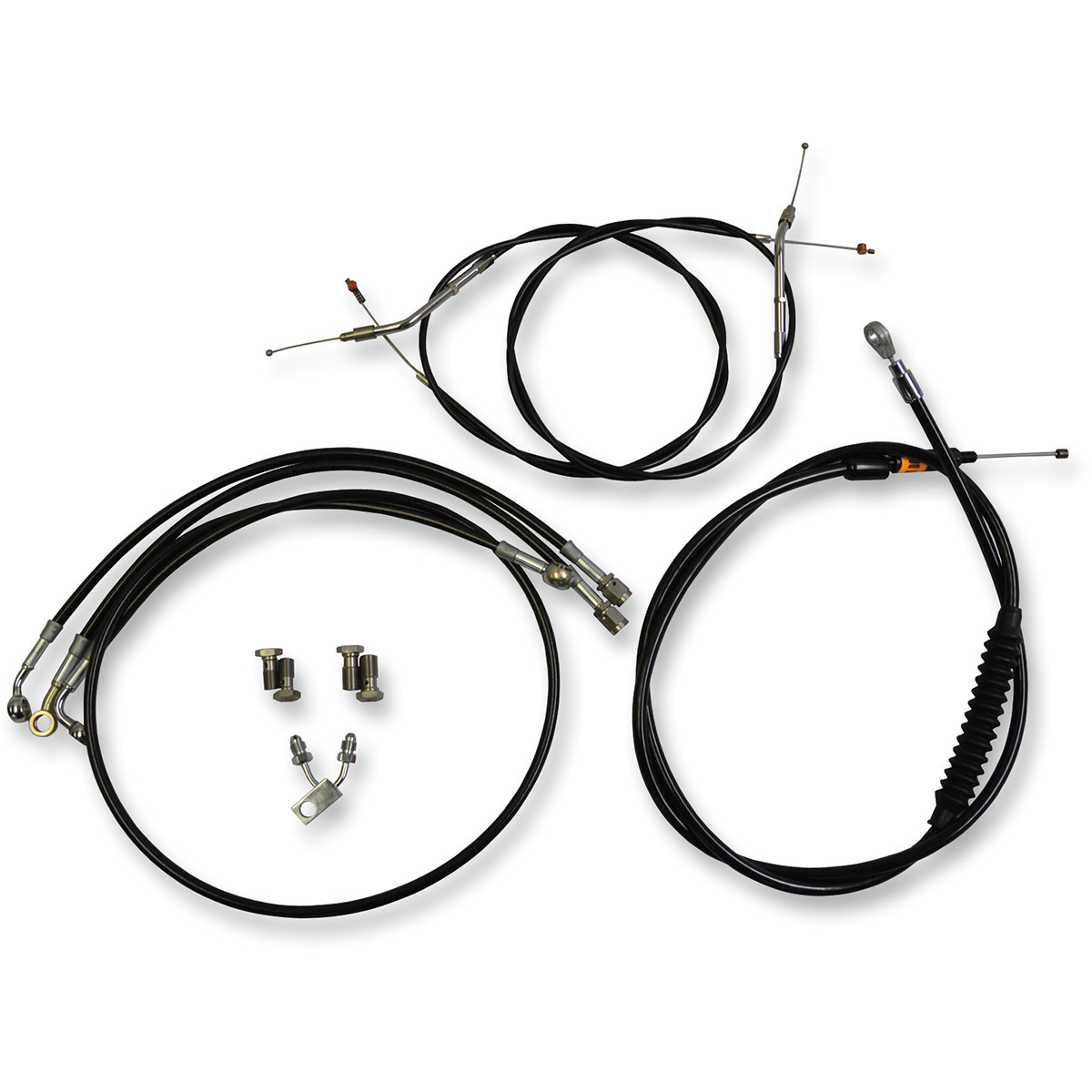 LA Choppers #LA-8123KT-13B - Standard Black Vinyl Handlebar Cable/Brake Line Kit - 12"-14" Ape Hangers - '16-'17 FXSB