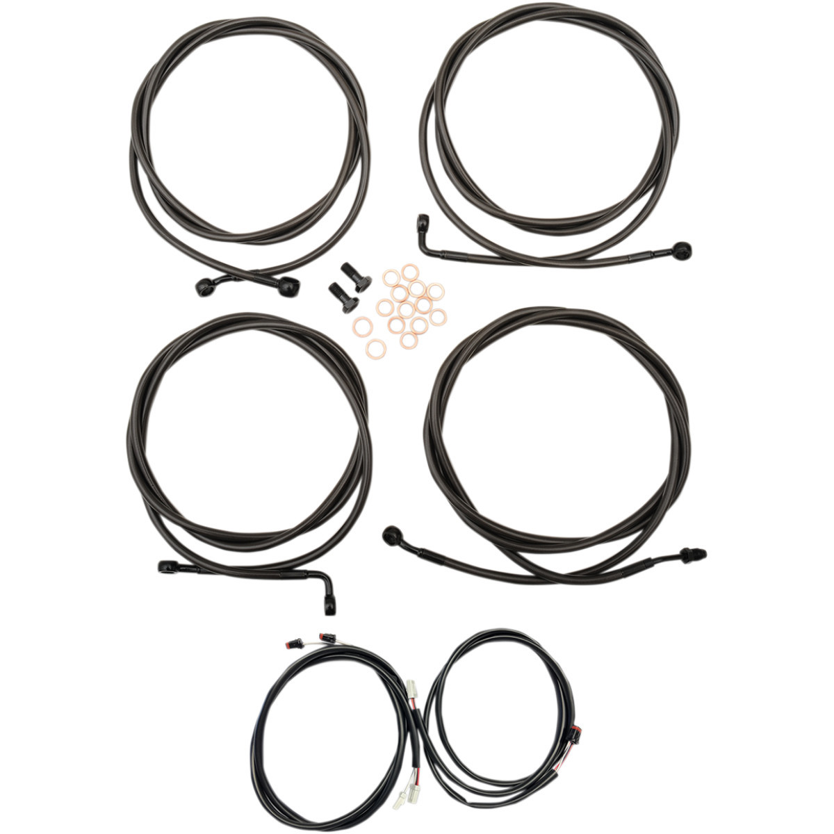 LA Choppers #LA-8054KT3-13M - Complete Plug-and-Play Cable Kit - 12" - 14" Handlebars - '17-'20 Touring - ABS - Midnight