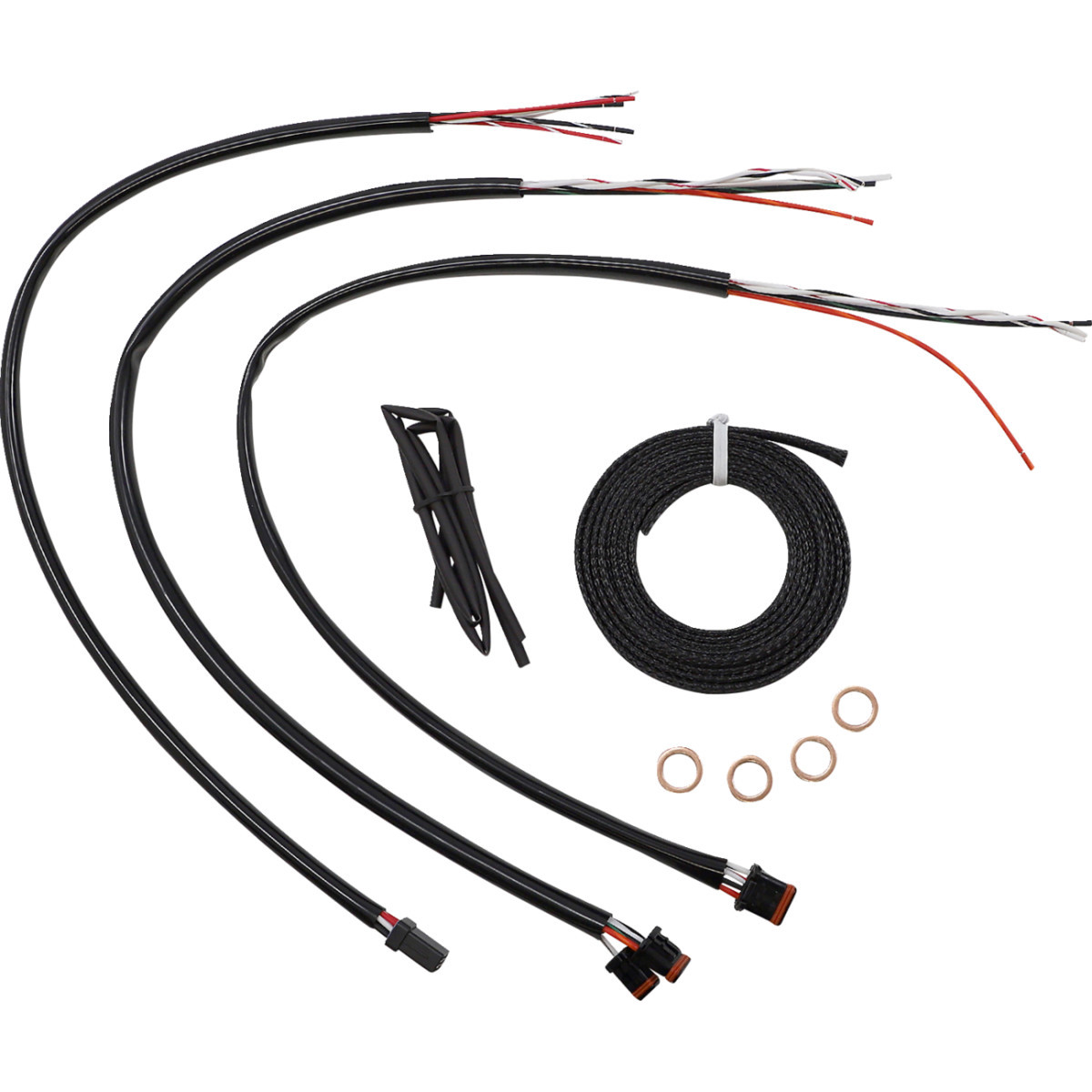 LA Choppers #LA-8156KT2-16M - Complete Midnight Braided Cable Kit - Quick Connect - 15"-17" Handlebars - '18-'22 Softail