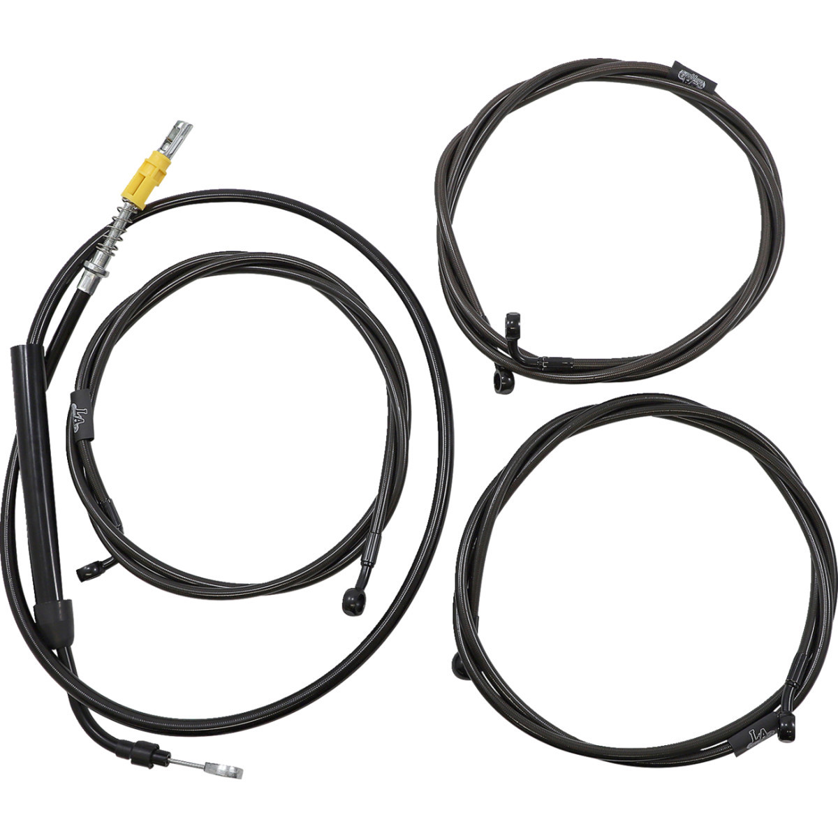 LA Choppers #LA-8056KT2-13M - Complete Midnight Braided Cable Kit - 12"-14" Handlebars - ABS - '21-'22 Touring