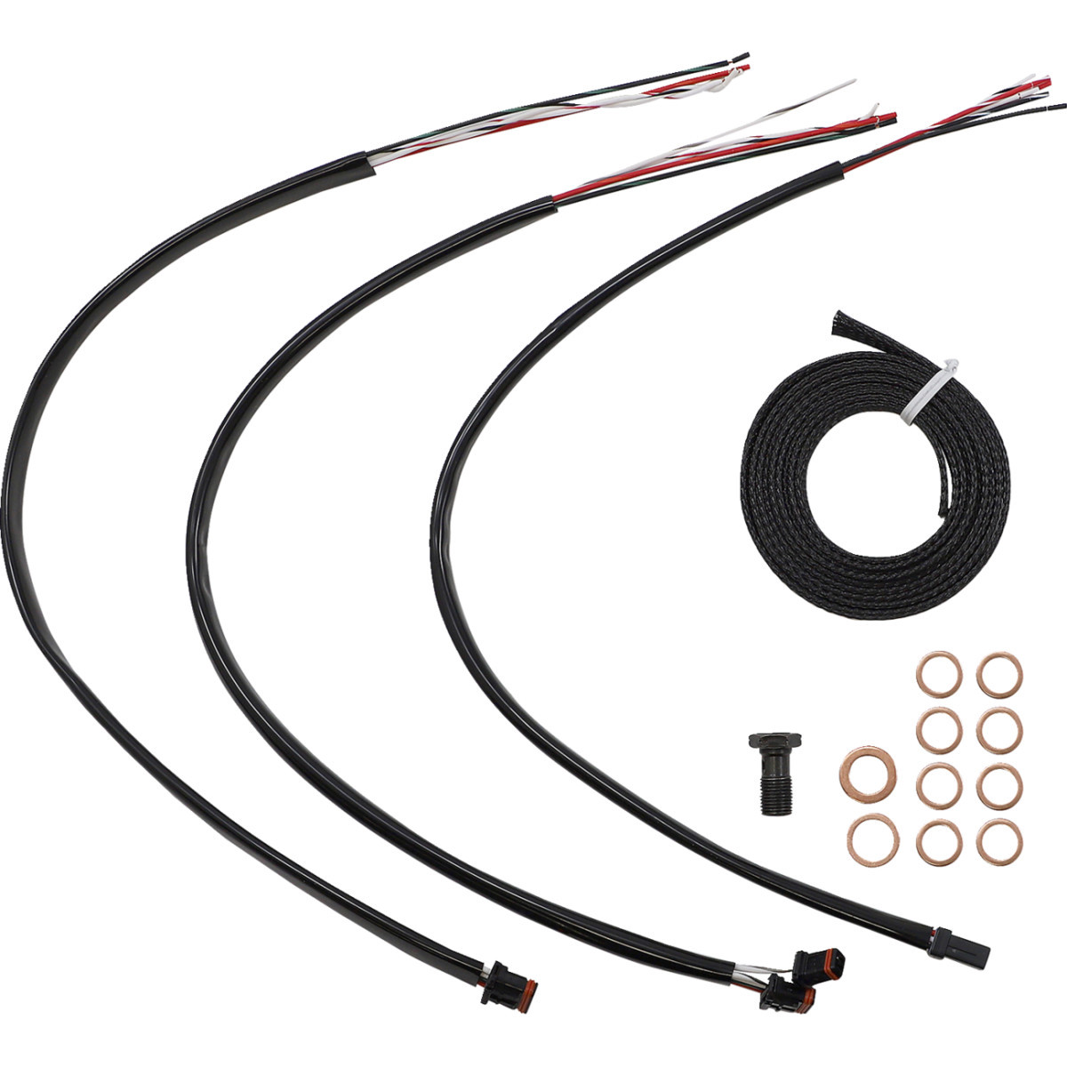 LA Choppers #LA-8056KT2-13M - Complete Midnight Braided Cable Kit - 12"-14" Handlebars - ABS - '21-'22 Touring
