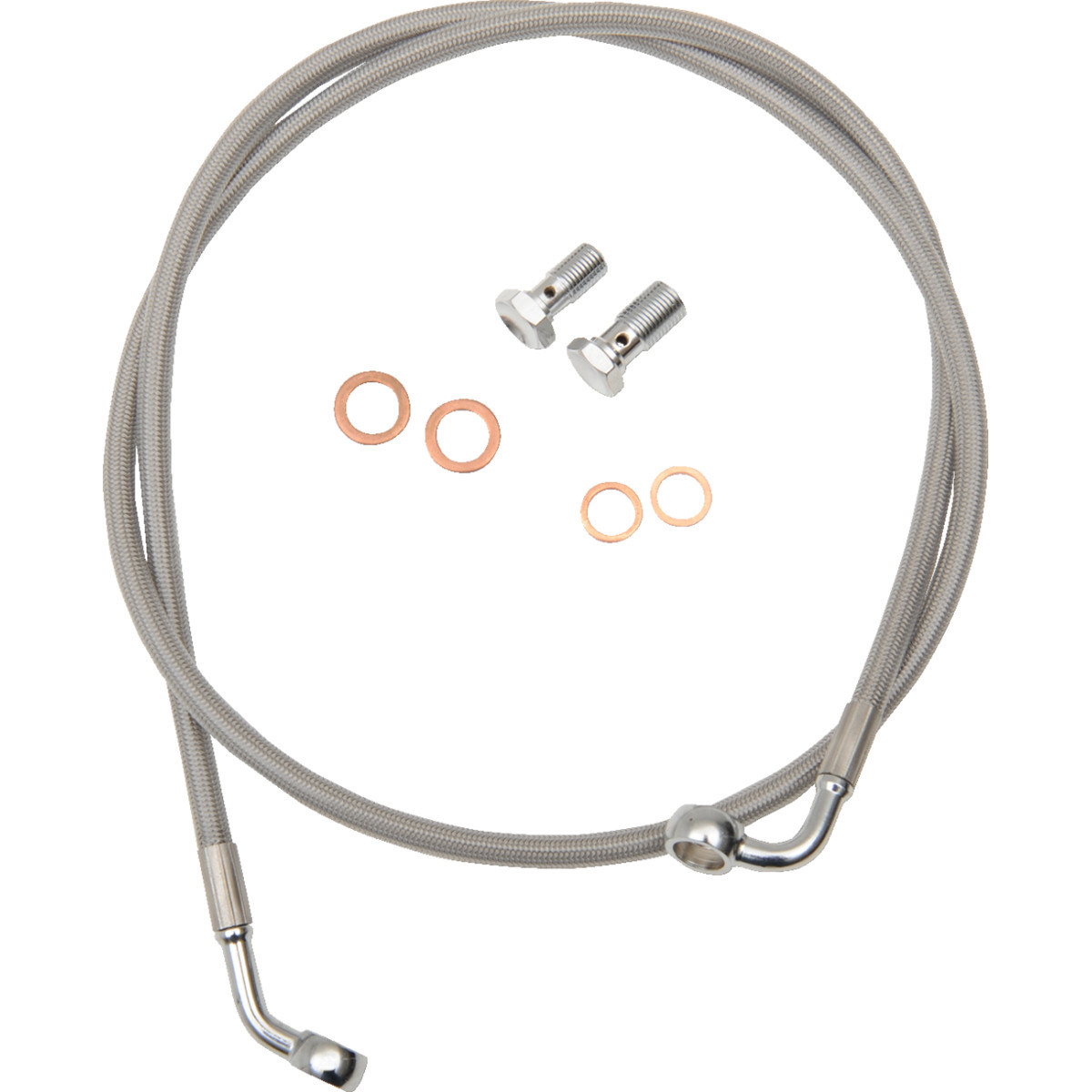 LA Choppers #LA-8100B13 - Brake Lines - 12" - 14" Ape Hanger Handlebars - Stainless Steel