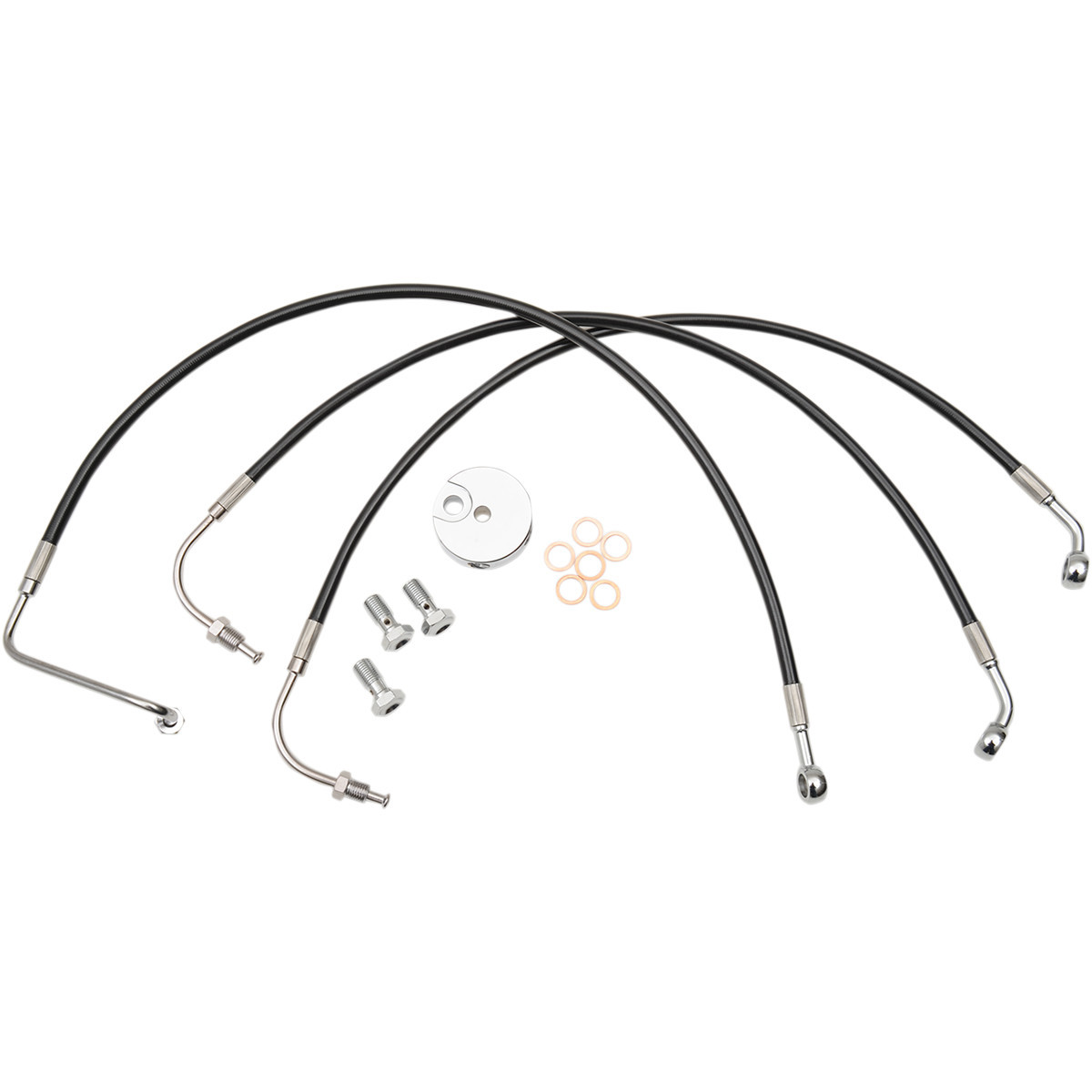 LA Choppers #LA-8006B08B - Brake Line - Mini Ape Hanger Handlebars - Black