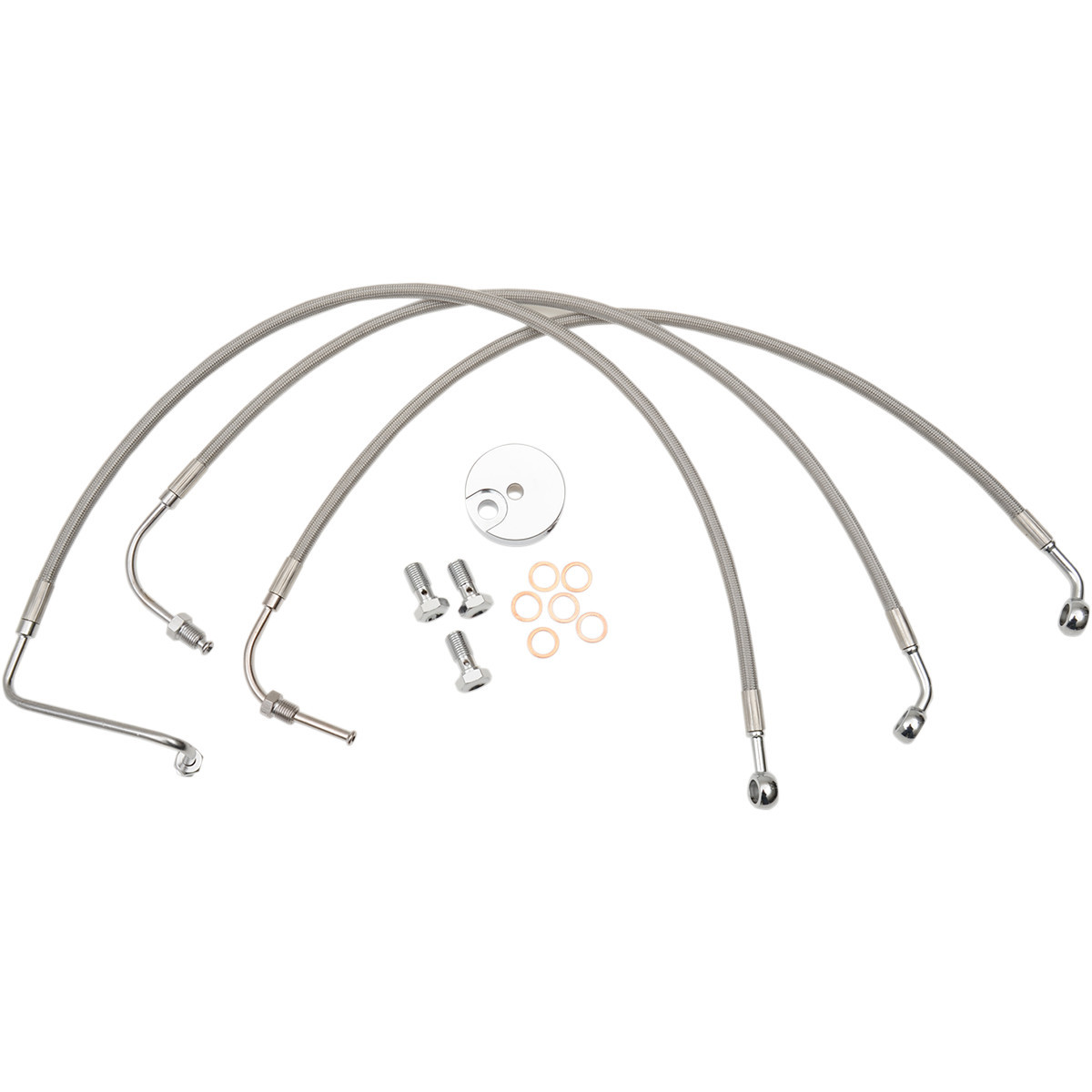 LA Choppers #LA-8006B16 - Brake Lines - 15" - 17" Ape Hanger Handlebars - Stainless Steel