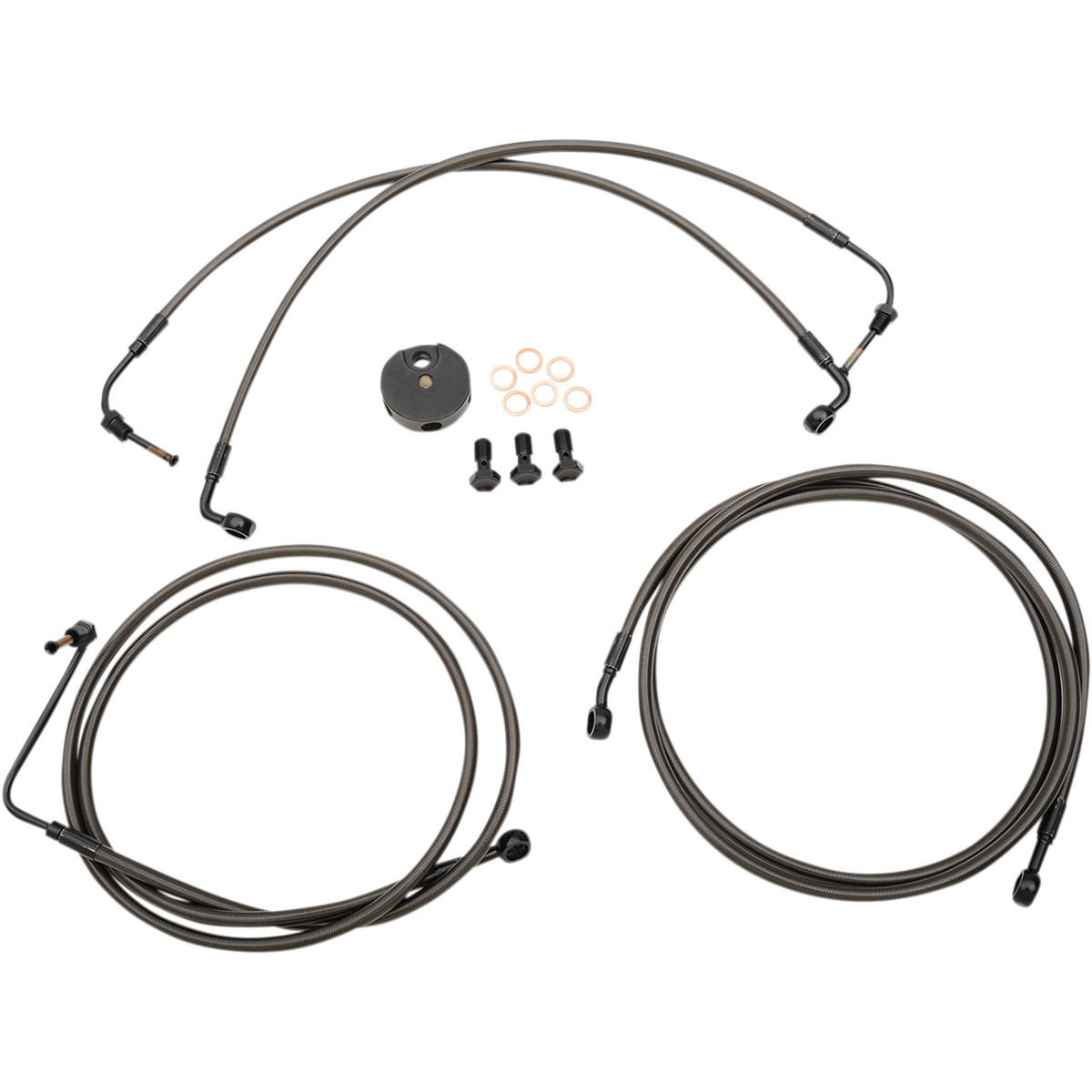 LA Choppers #LA-8051B13M - Brake Lines - 12" - 14" Ape Hanger Handlebars - Midnight
