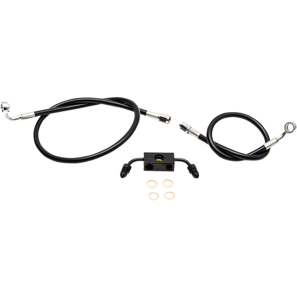LA Choppers #LA-8321B13B - Brake Line - 12" - 14" Ape Hanger Handlebars - Black