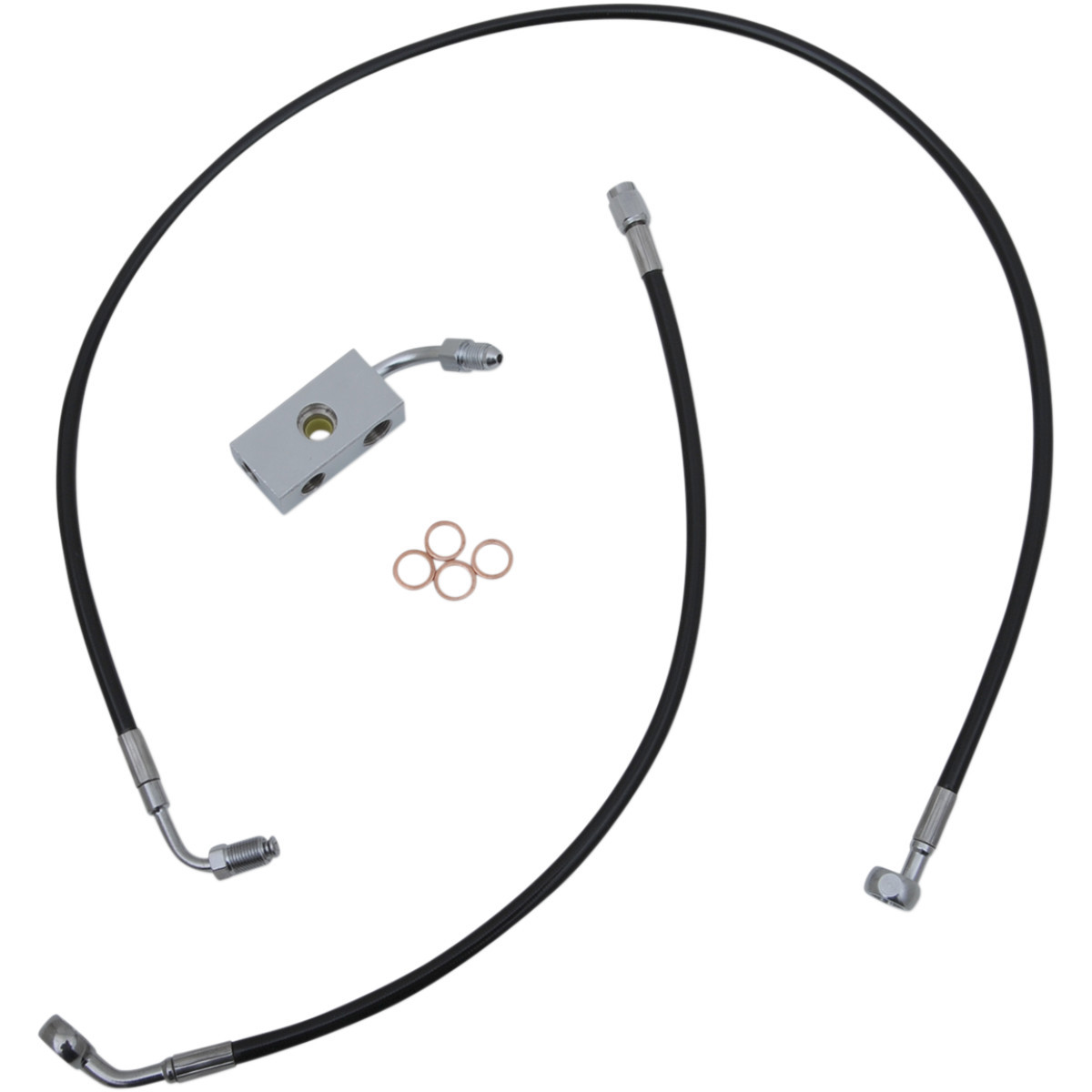 LA Choppers #LA-8152B13B - Brake Line - 12" - 14" Ape Hanger Handlebars - Black