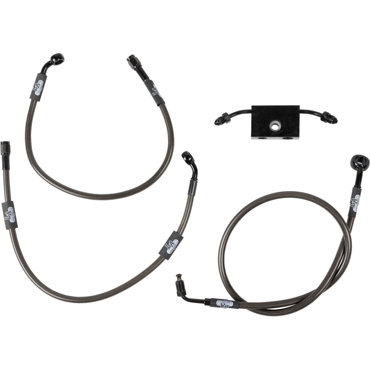 LA Choppers #LA-8154B08M - Brake Lines - Mini Ape Hanger Handlebars - Midnight