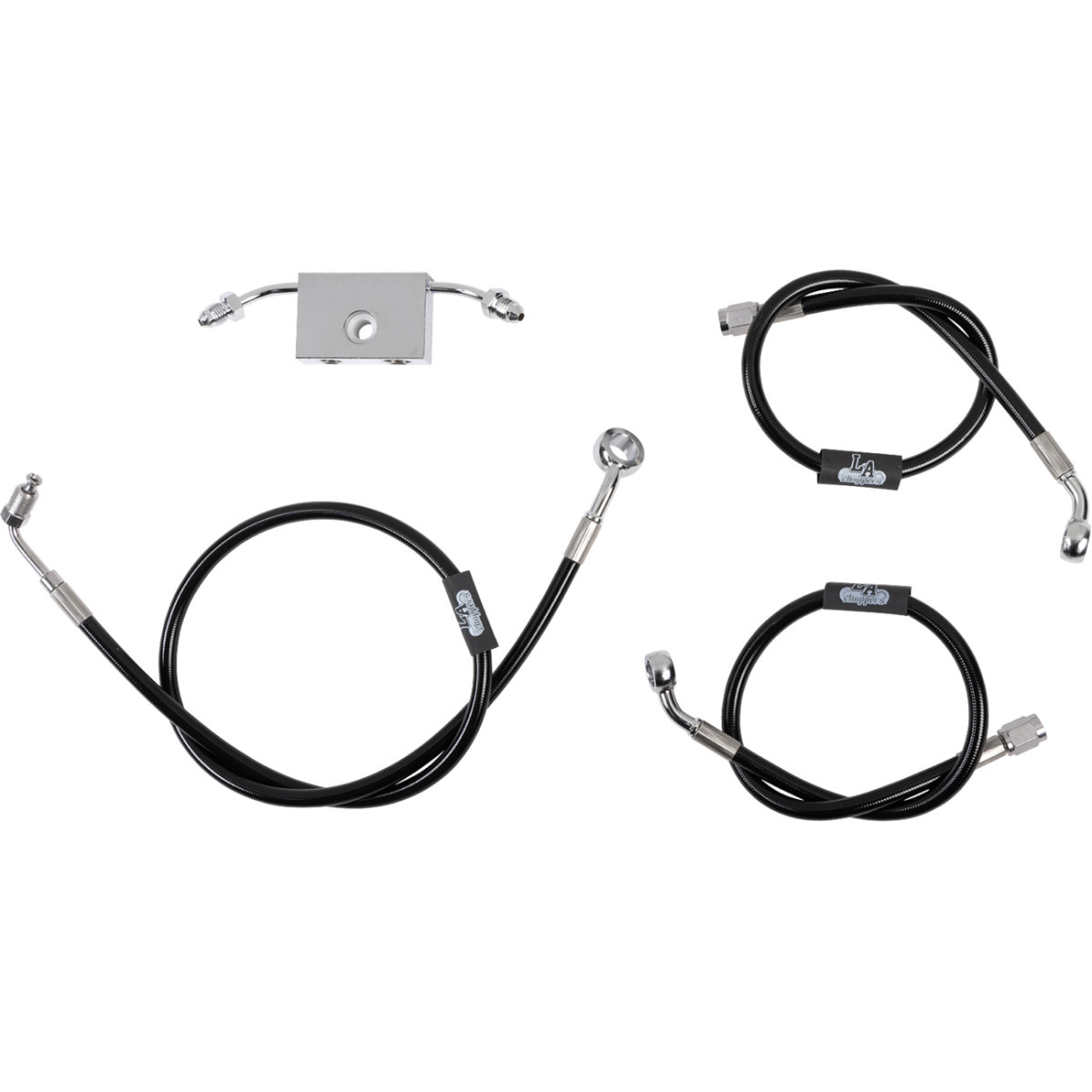 LA Choppers #LA-8154B13B - Brake Line - 12" - 14" Ape Hanger Handlebars - Black