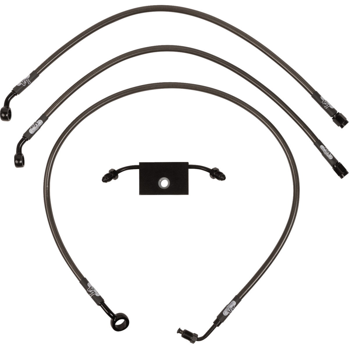LA Choppers #LA-8154B13M - Brake Lines - 12" - 14" Ape Hanger Handlebars - Midnight