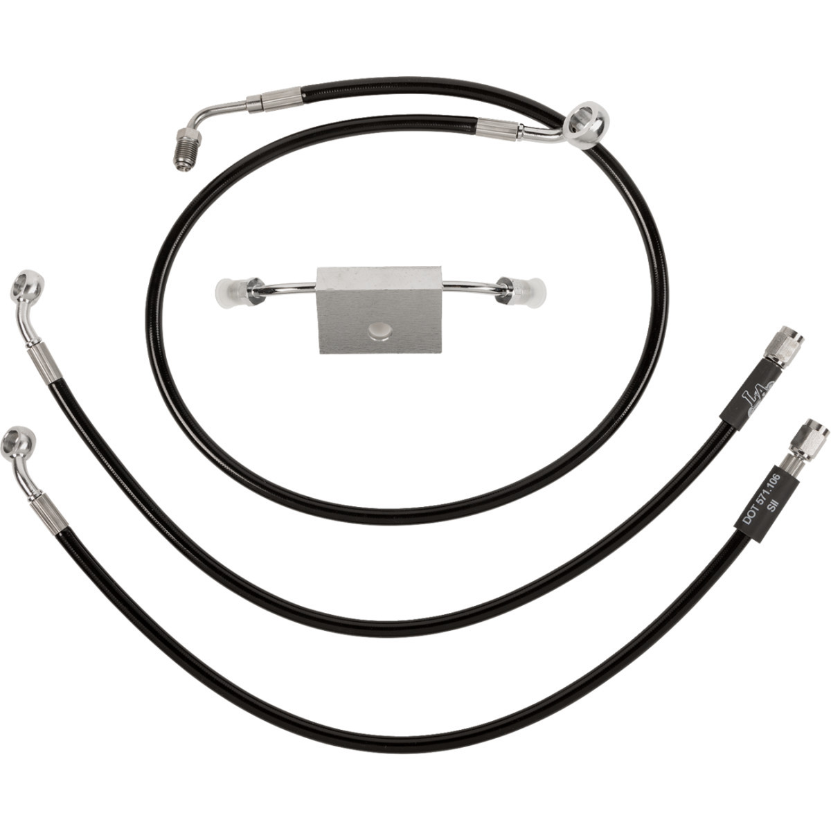 LA Choppers #LA-8154B16B - Brake Line - 15" - 17" Ape Hanger Handlebars - Black