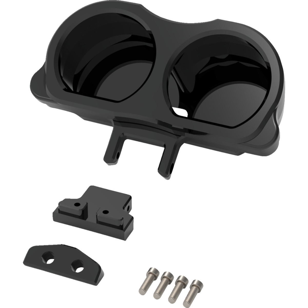 LA Choppers #LA-7397-03B - Gauge Mount - Dual - Black - FLT