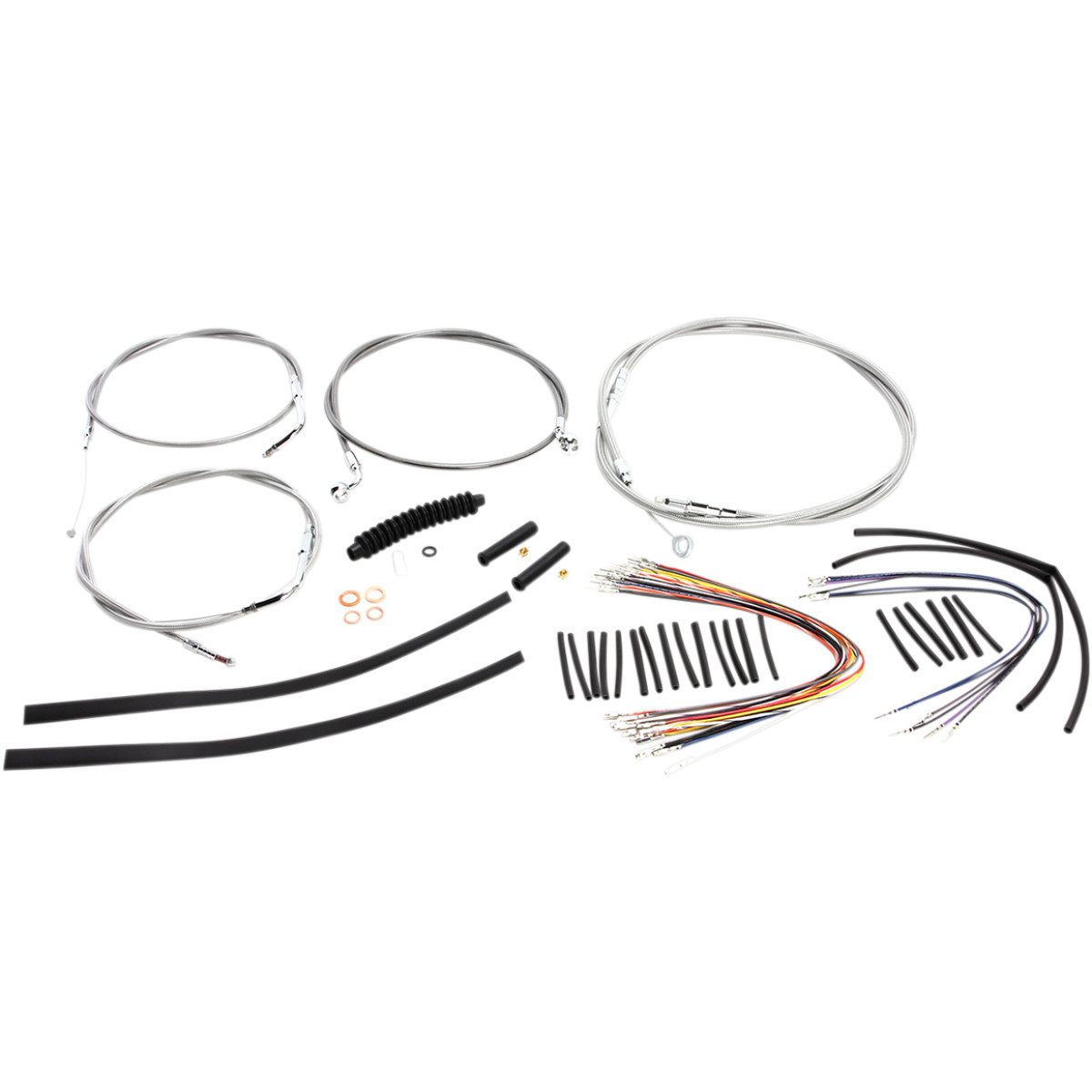 Magnum Shielding #589252 - XR Handlebar Installation Kit - 15"-17" Ape Hangers - '07-'10 FLST - Stainless Steel