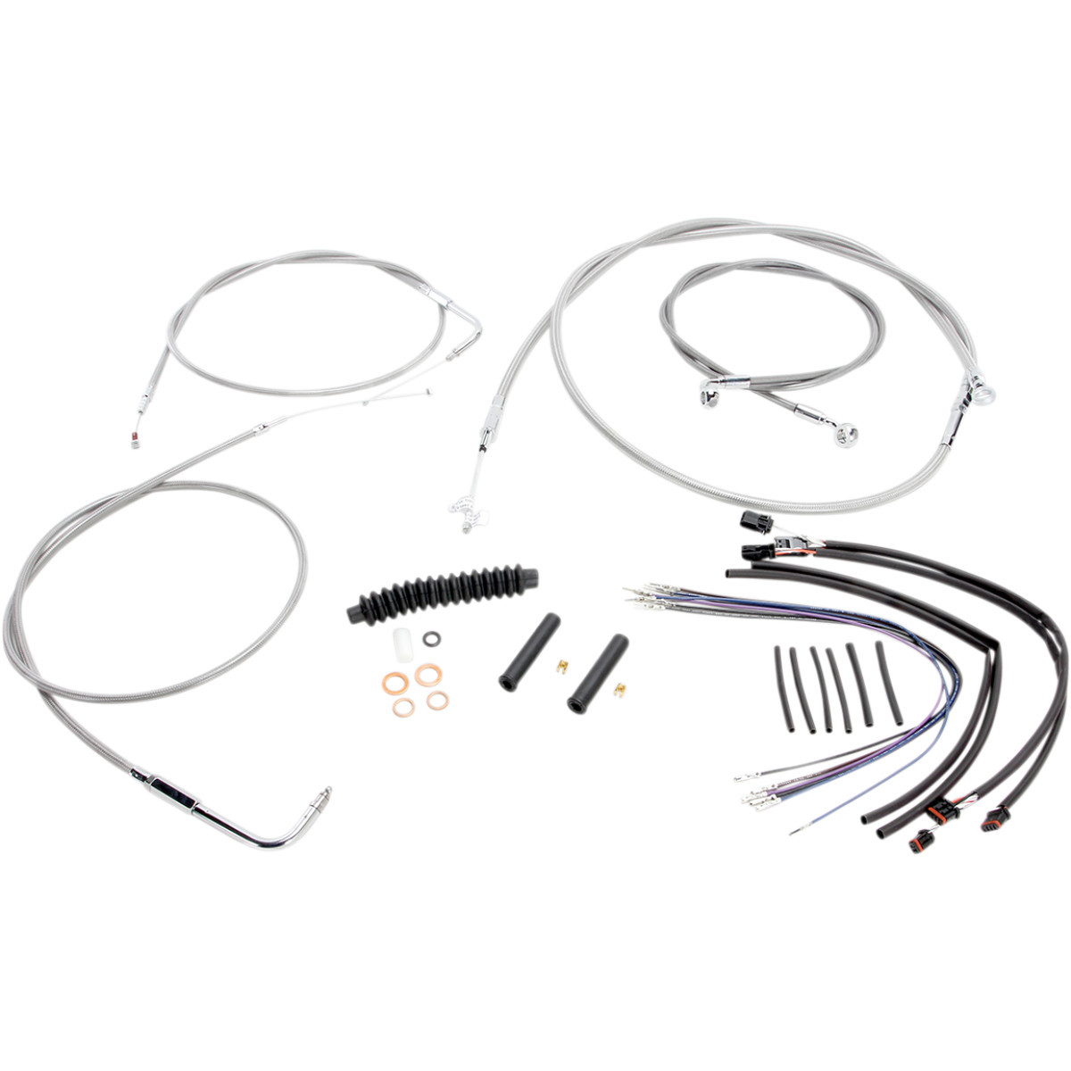 Magnum Shielding #589272 - XR Handlebar Installation Kit - 15"-17" Ape Hangers - '11-'14 FLS - Stainless Steel
