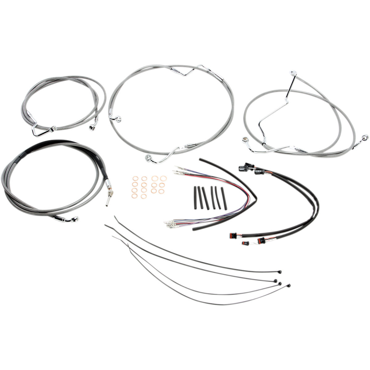 Magnum Shielding #589341 - XR Handlebar Installation Kit - 12"-14" Ape Hangers - '14-'15 FLH - Stainless Steel