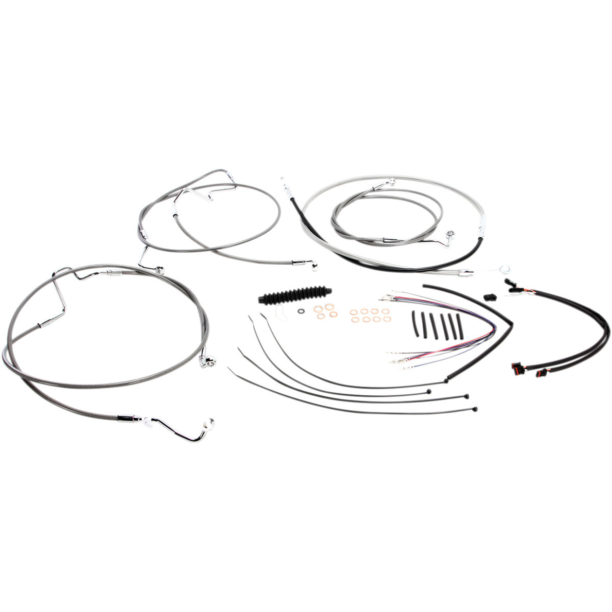 Magnum Shielding #589481 - XR Handlebar Installation Kit - 12"-14" Ape Hangers - '14-'15 FLHR - Stainless Steel