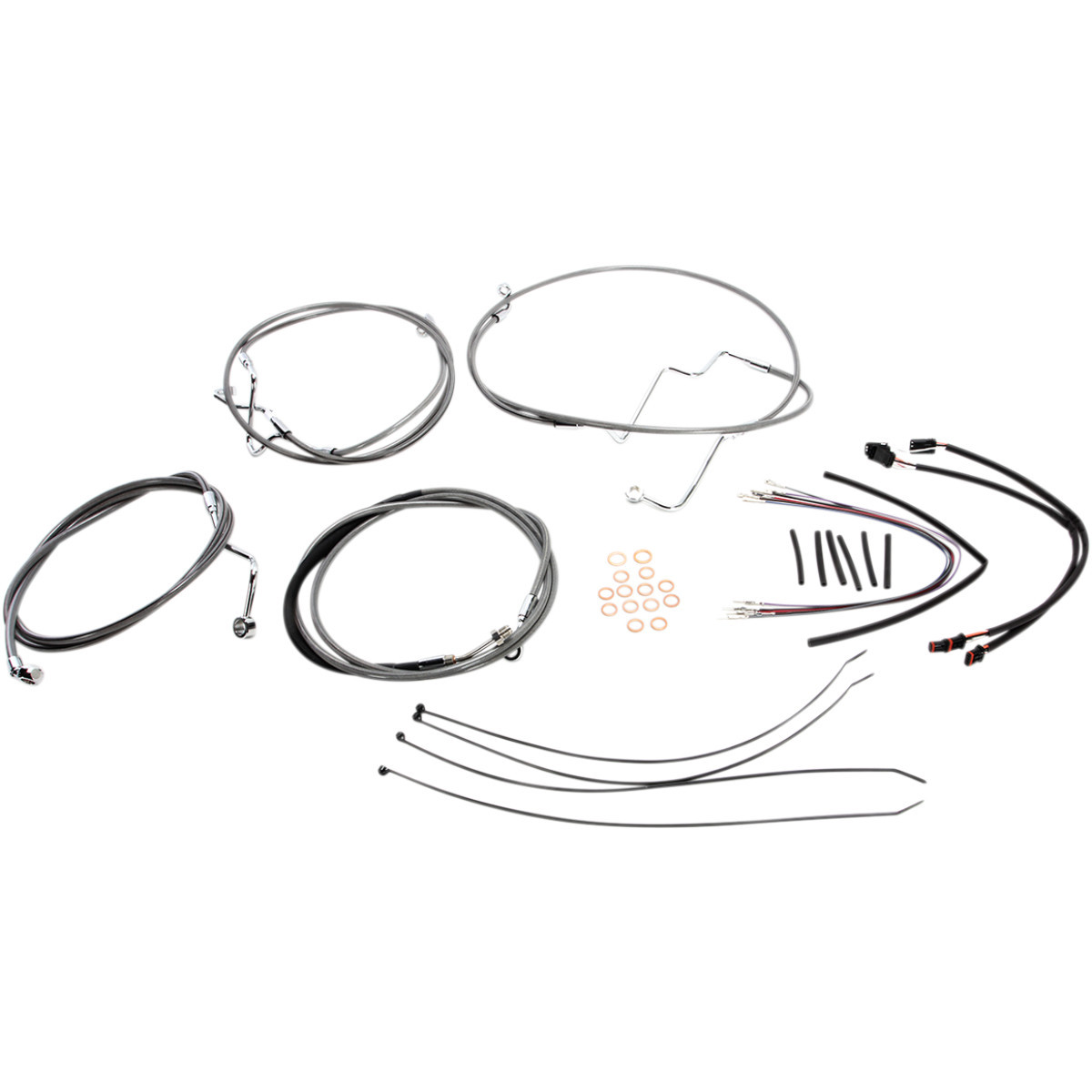 Magnum Shielding #589552 - XR Handlebar Installation Kit - 15"-17" Ape Hangers - '15 FLTRX - Stainless Steel