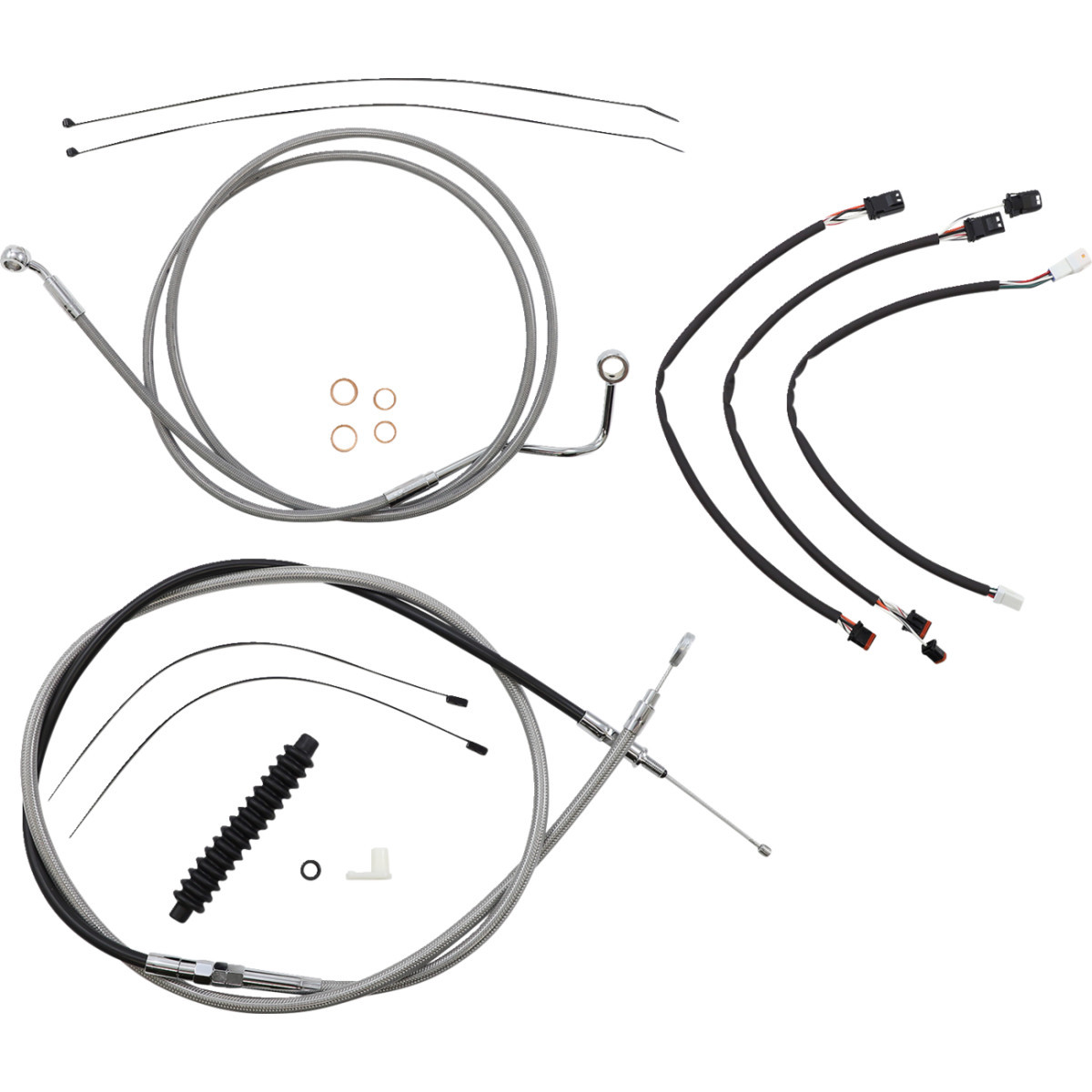 Magnum Shielding #589981 - XR Handlebar Installation Kit - 12"-14" Ape Hangers - '21-'23 FLTR - Stainless Steel/Chrome