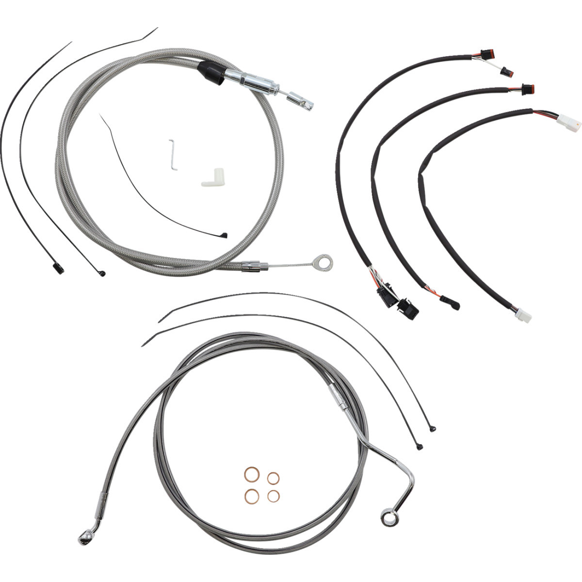 Magnum Shielding #5891151 - XR Handlebar Installation Kit - 12"-14" Ape Hangers - '21-'22 FLHR - Stainless Steel/Chrome