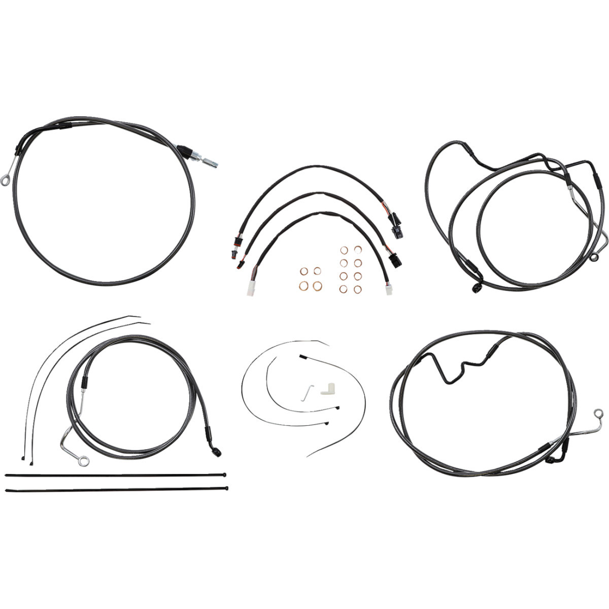 Magnum Shielding #4871191 - Black Pearl™ Designer Handlebar Installation Kit - 12"-14" - '21-'23 FLH