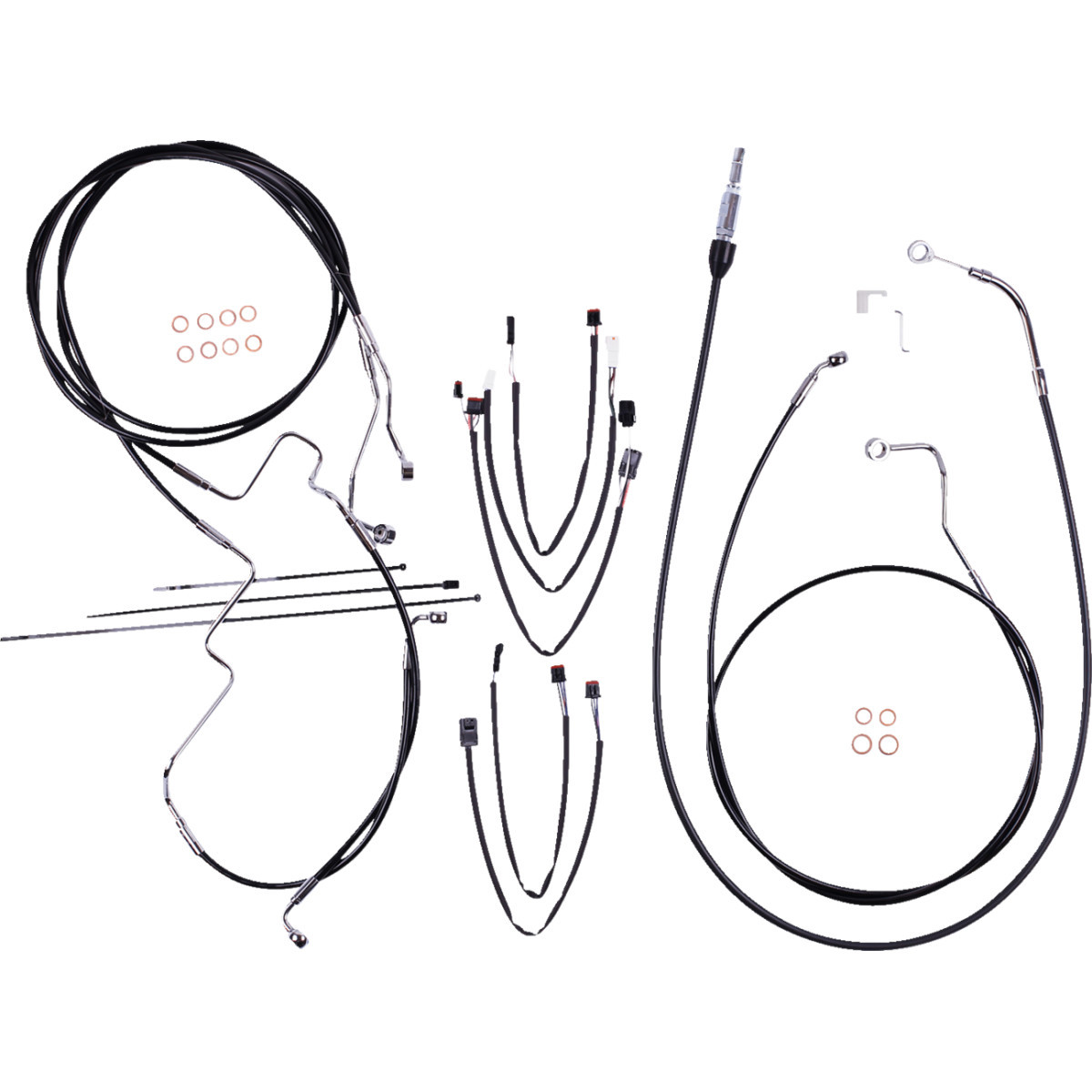 Magnum Shielding #4891191 - XR Handlebar Installation Kit - 12"-14" Ape Hangers - '21-'22 FLH - Black/Chrome