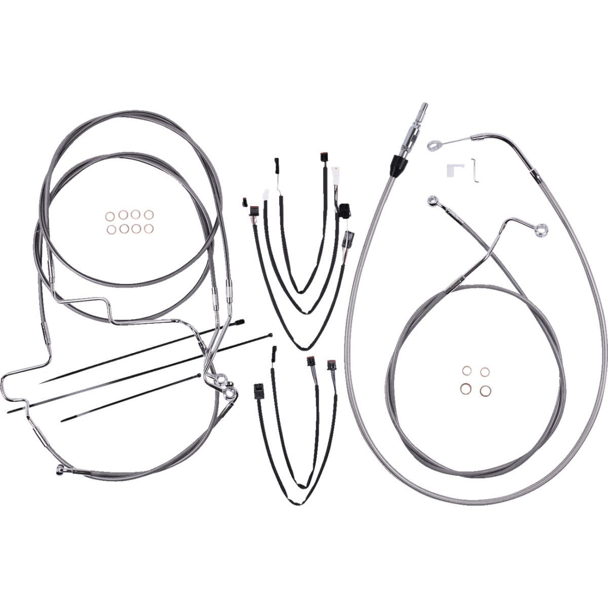 Magnum Shielding #5891192 - XR Handlebar Installation Kit - 15"-17" Ape Hangers - '21-'22 FLH - Stainless Steel/Chrome